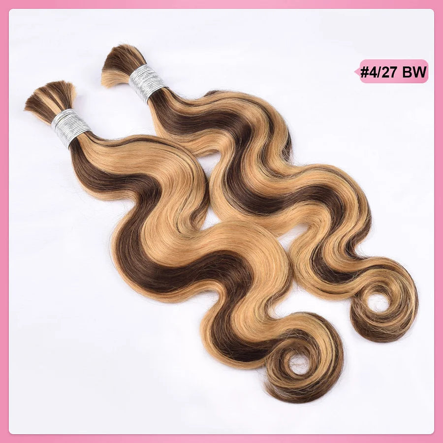 #4/27 Body Wave Hair Bulk | For Braiding | 100% Human Hair | BORUIHAIR