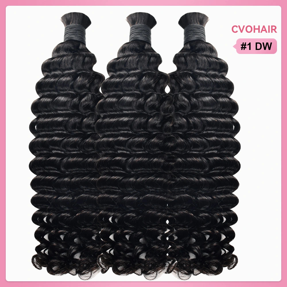 #1 Jet Black Bulk Human Hair For Boho Braids BORUIHAIR