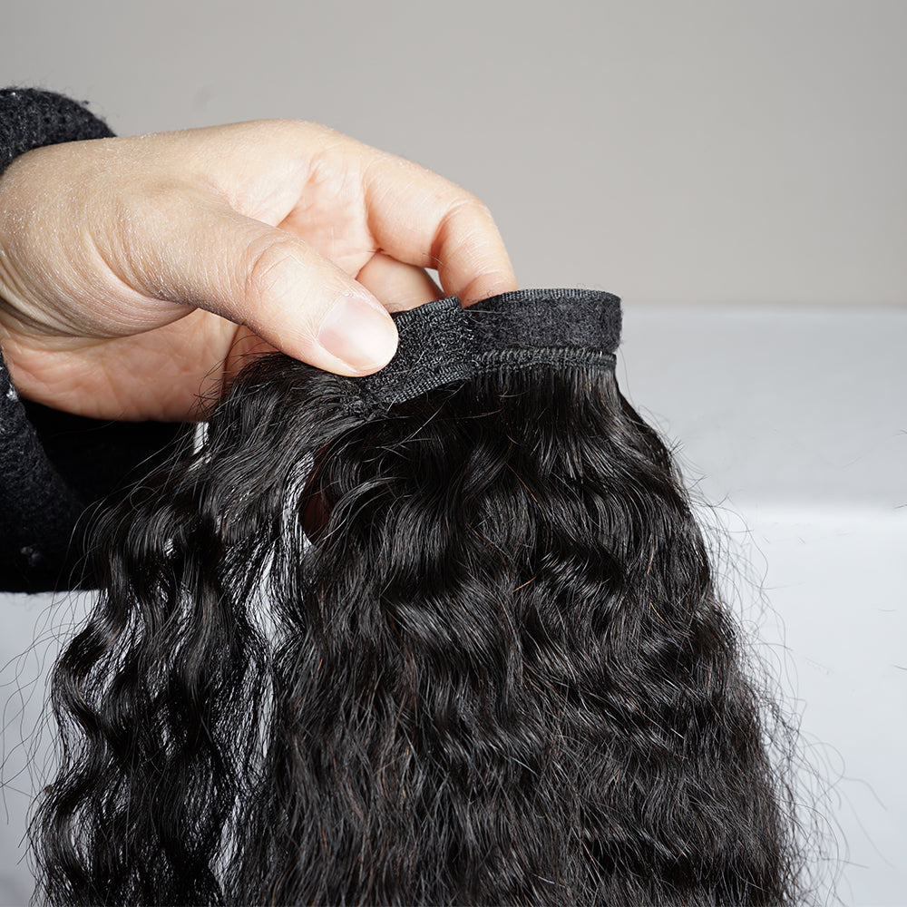 Kinky Straight 12A Warp Around Ponytails 100% Human Hair Ponytails