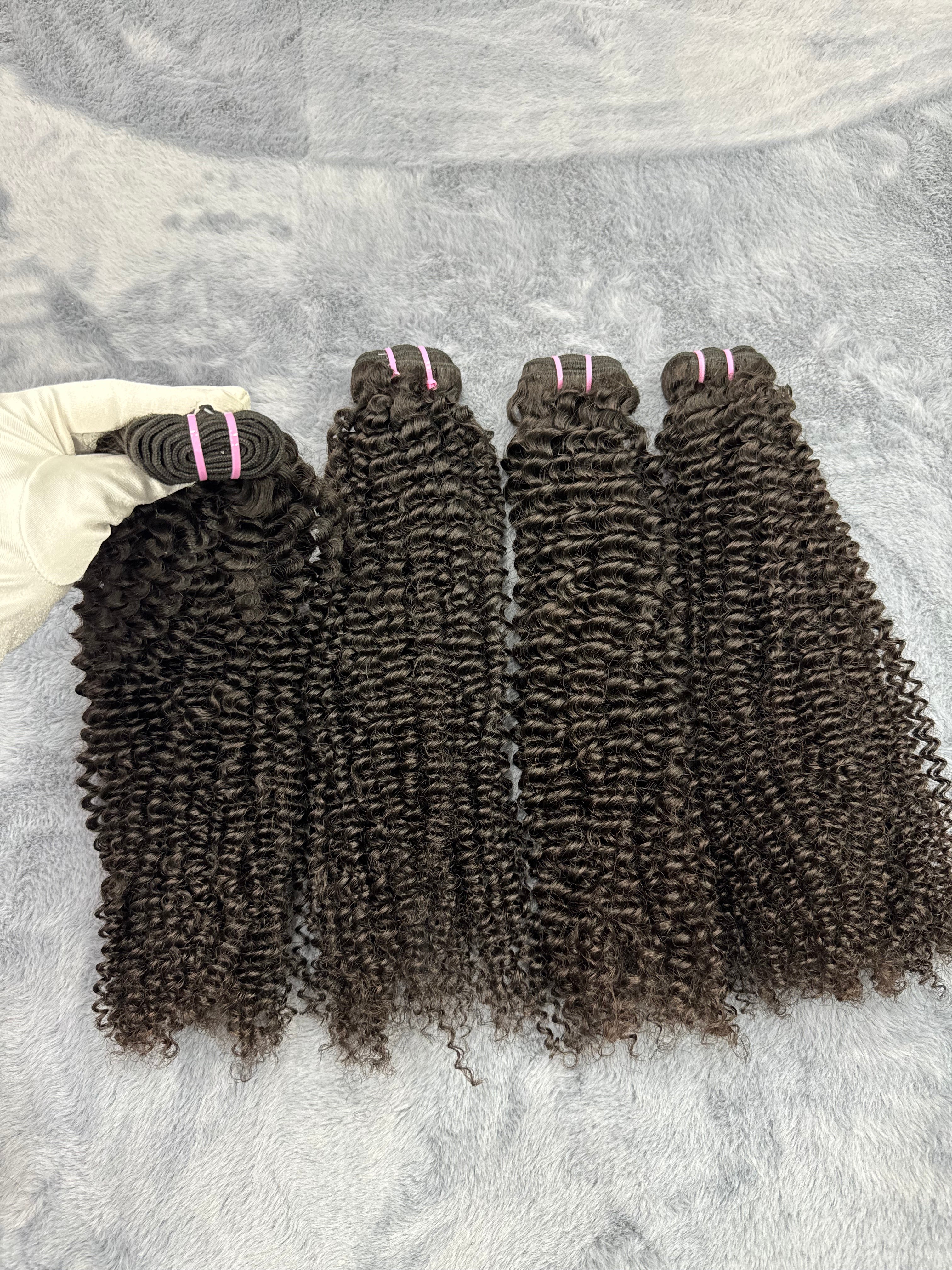 4PCS Kinky Curly Top Vrigin Hair Bundles | 12–30 Inch |Boruihair | 100% Human Hair