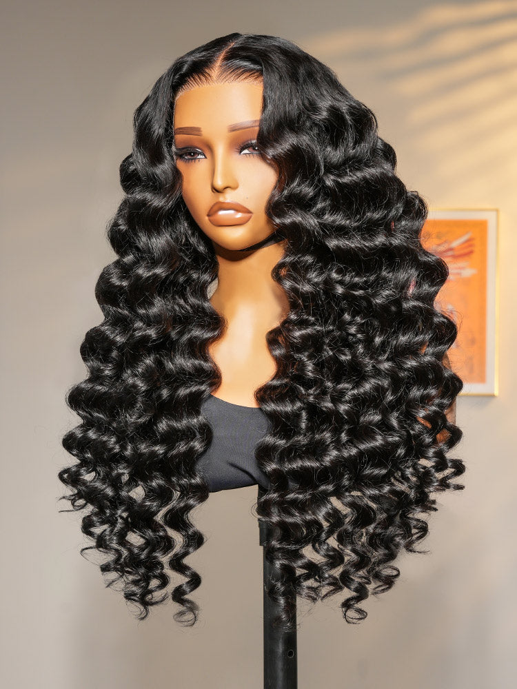 Pre-bleached Loose Wave Wand Curls Wig 13x6 HD Lace Front Human Hair Wig| HD Lace & Transparent Lace | 200% & 250% Density