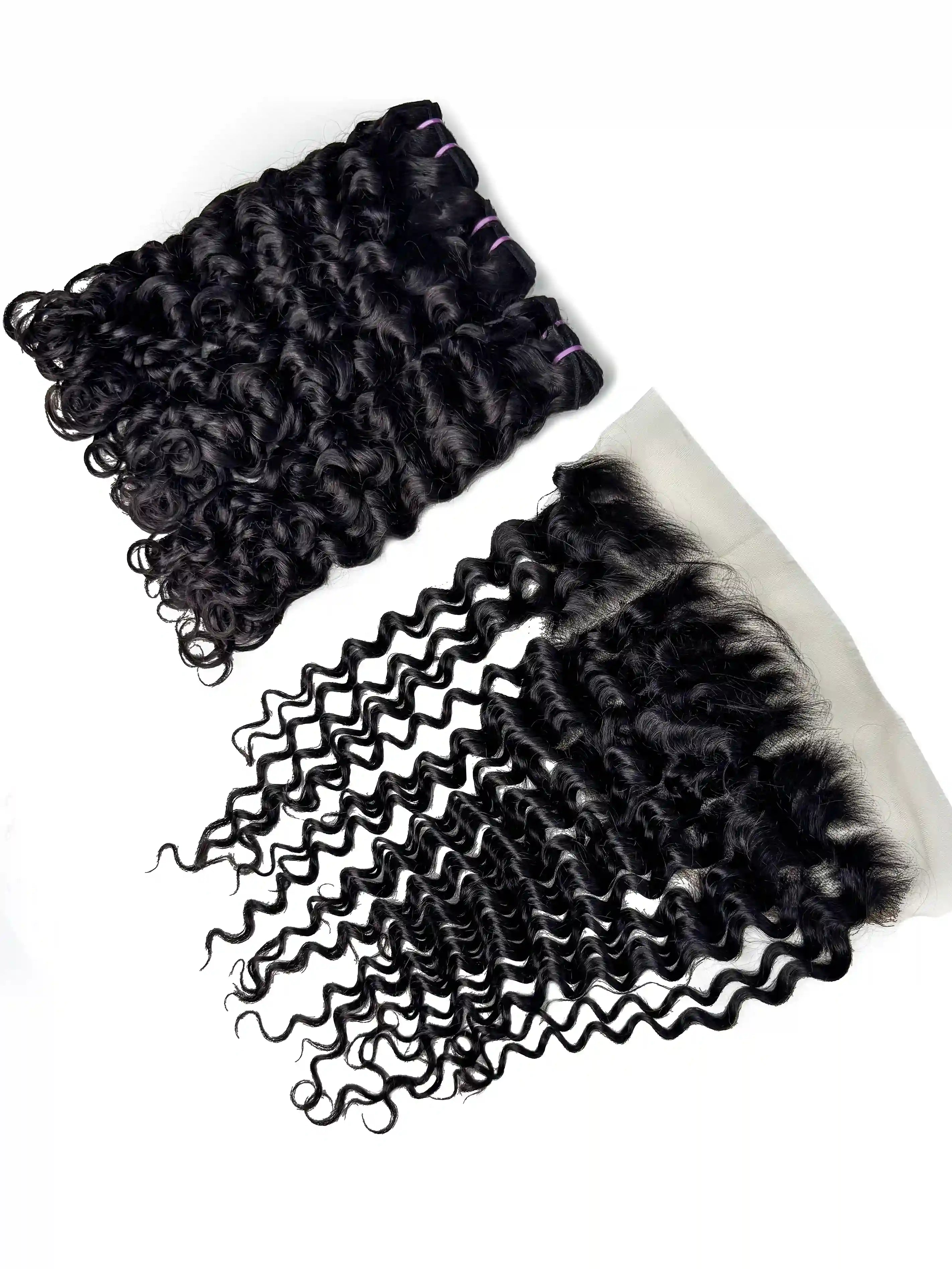 Water Wave 3PCS Bundles & 1PC 13x6 Lace Frontal | Transparent & HD Lace | 100% Human Hair | Top Virgin Hair