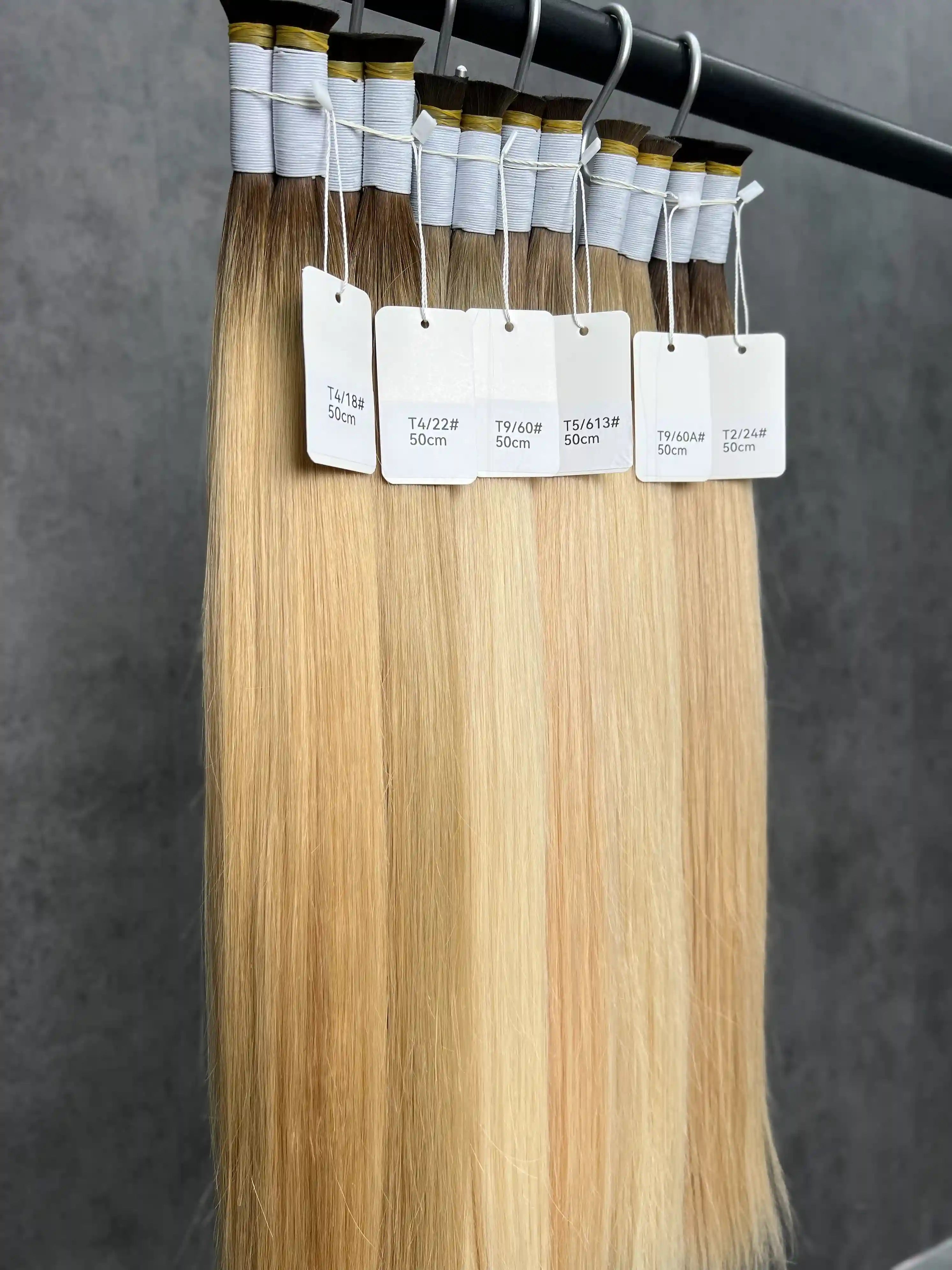 20 Inch T-Shaped Straight Hair With Two-Tone Ends For Hair Extensions And Braids | No Weft | 100% Human Hair