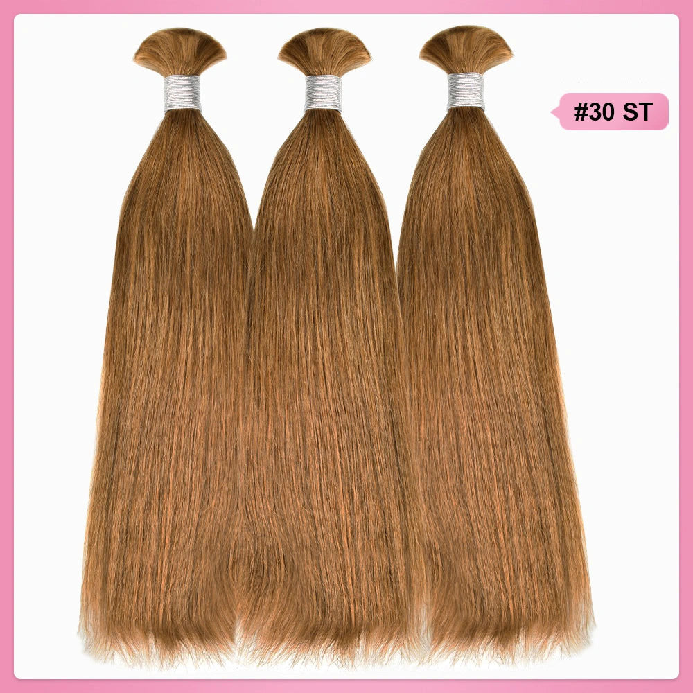 #30 Straight Hair Bulk | Boho Braids | No Weft | 100% Human Hair | BORUIHAIR