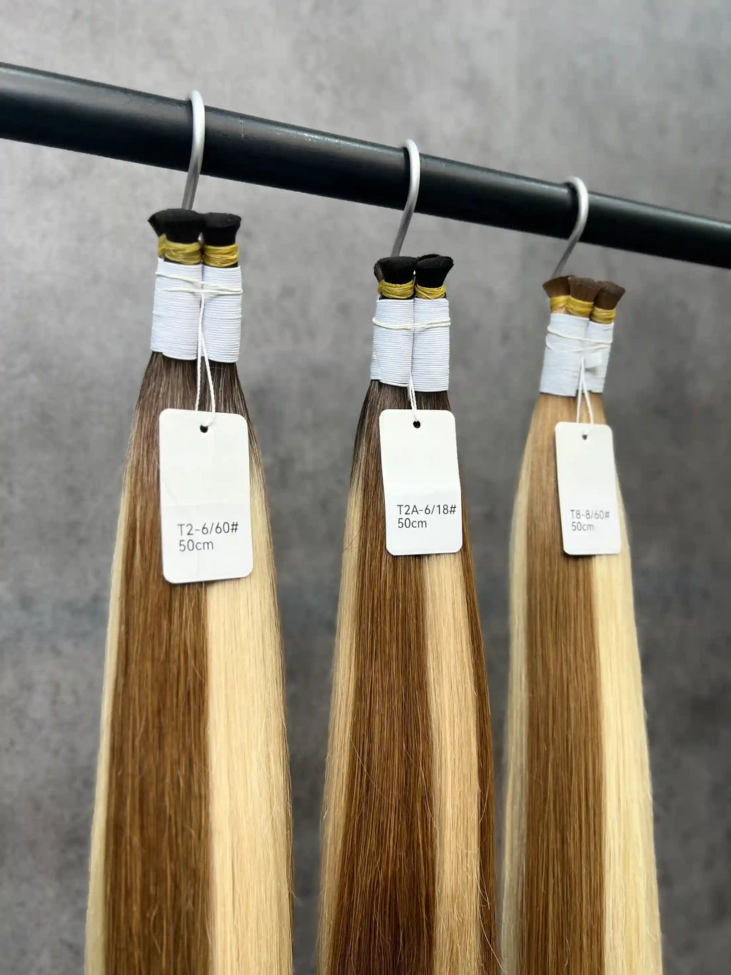 20-26 Inch T-Shaped Straight Hair With Four Strands With Double Gradient color Ends Human Hair Extensions And Braids | No Weft | 100% Human Hair