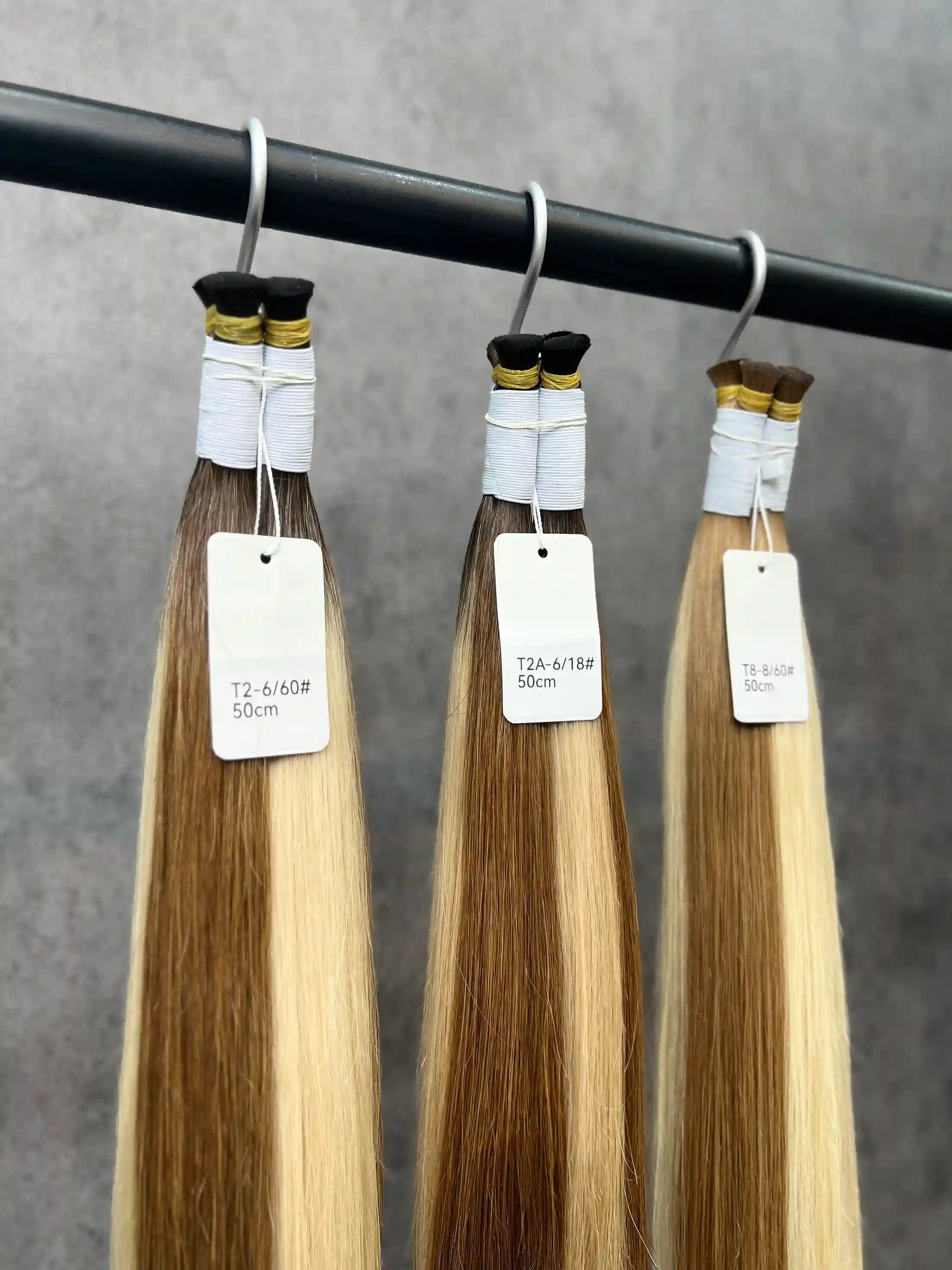 20-26 Inch T-Shaped Straight Hair With Four Strands With Double Gradient color Ends Human Hair Extensions And Braids | No Weft | 100% Human Hair