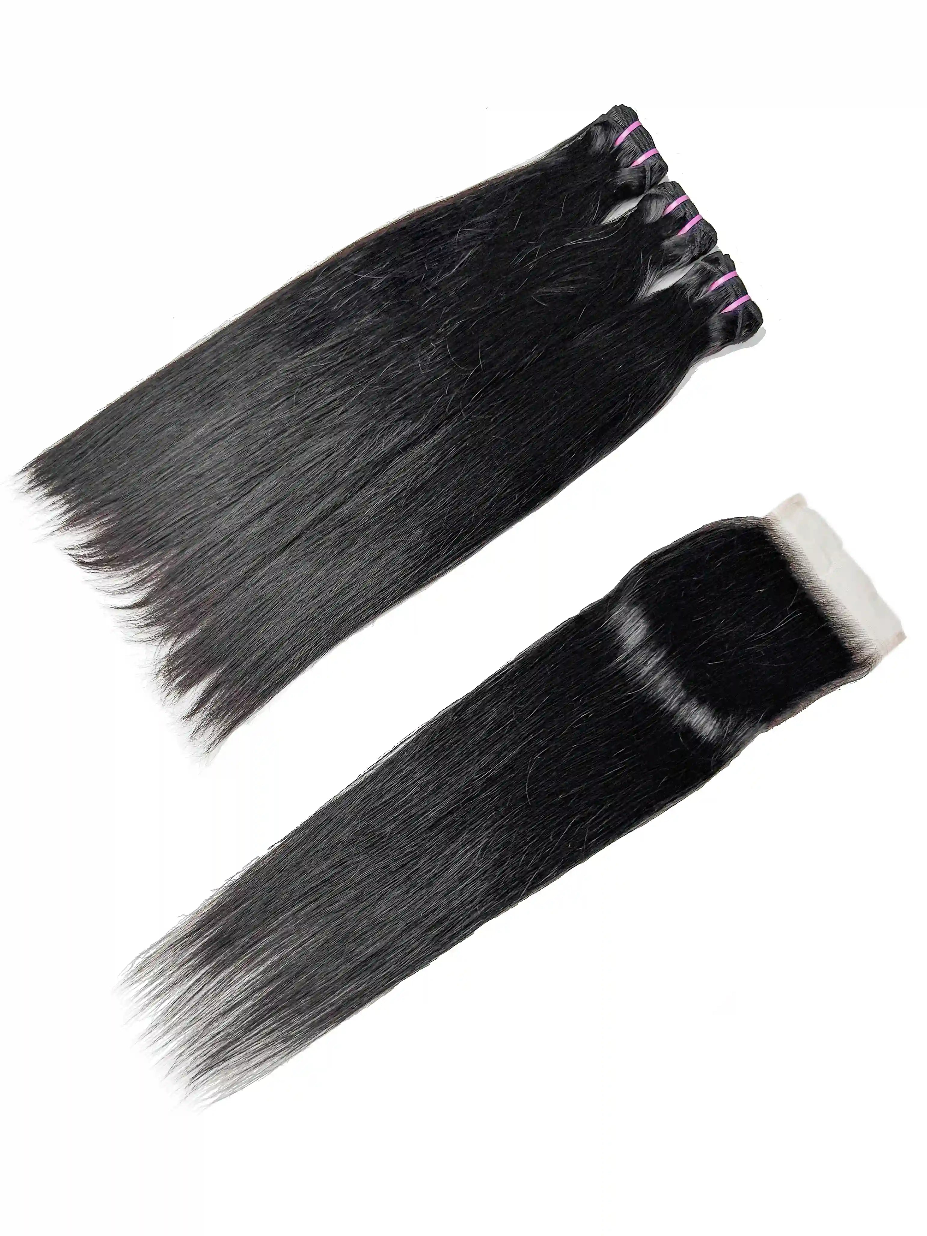 Straight 3PCS Bundles & 1PC 6x6 Lace Closure | Transparent & HD Lace | 100% Human Hair | Top Virgin Hair