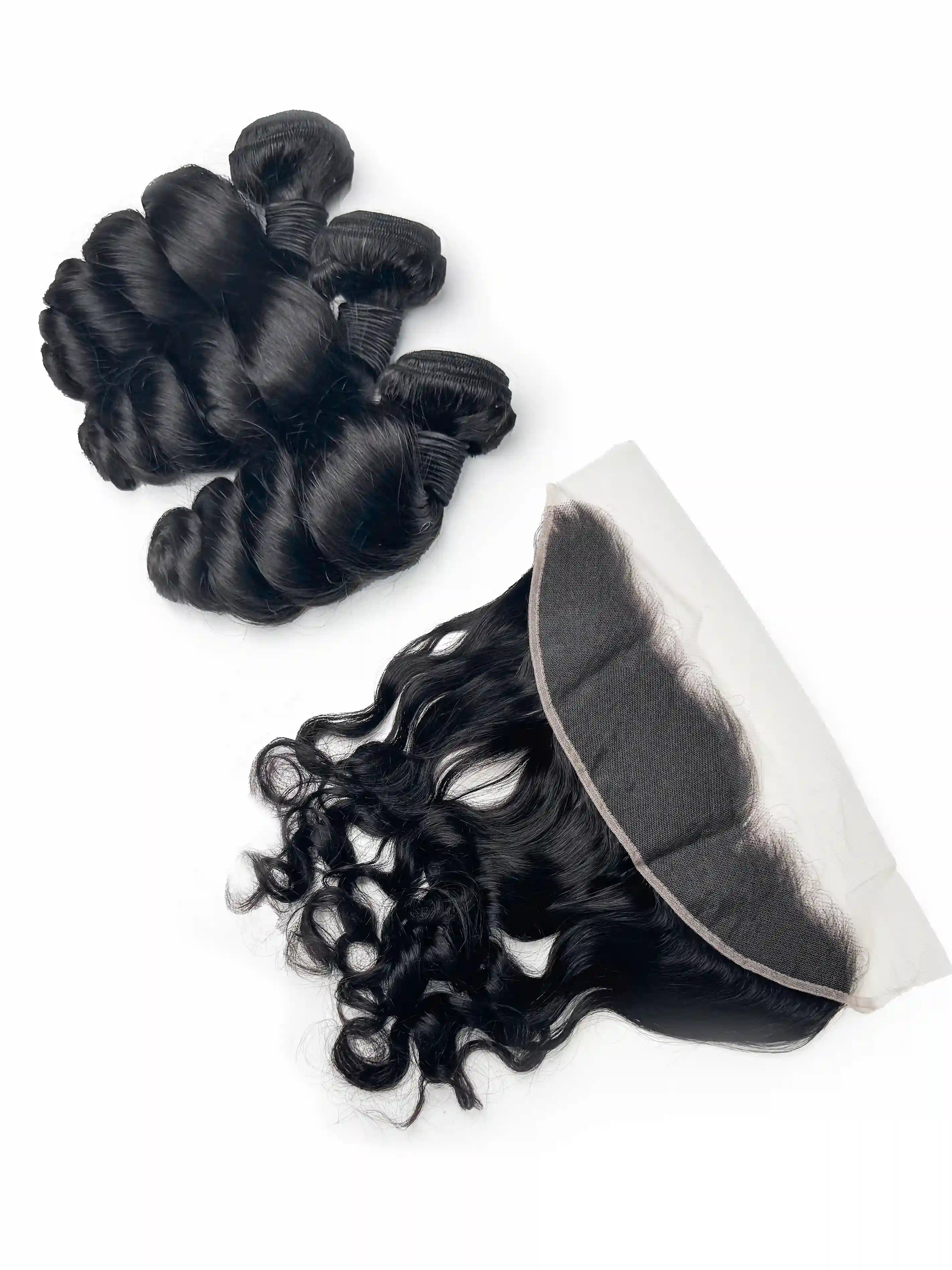 Loose Wave 3PCS Bundles & 1PC 13x4 Lace Frontal | Transparent & HD Lace | 100% Human Hair | Top Virgin Hair