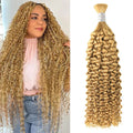 #27 Honey Blonde Deep Curly Hot Braids Bulk Human Hair BORUIHAIR
