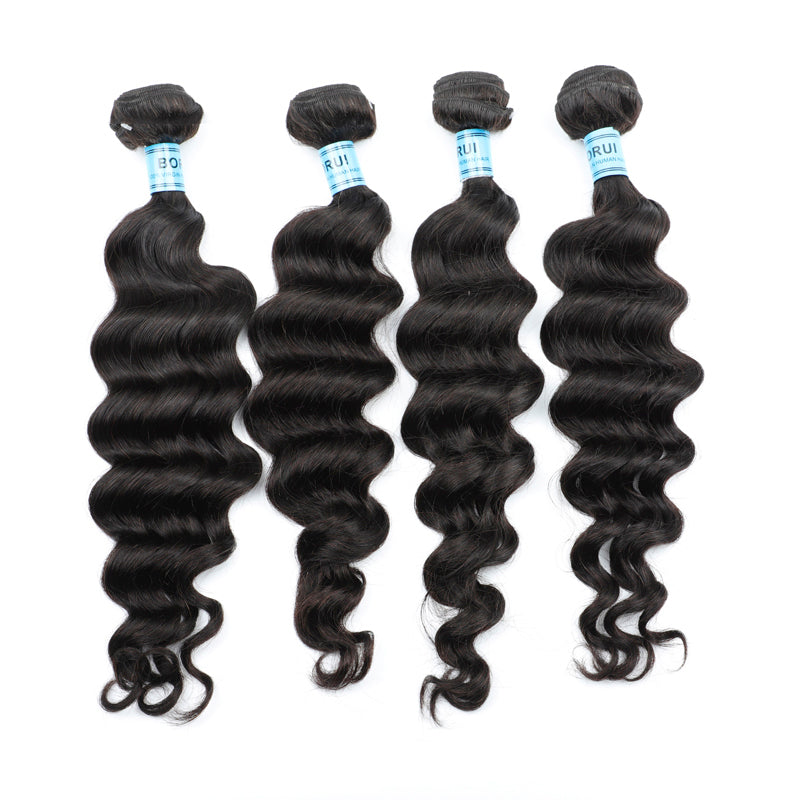 Natural Wave 4PCS Bundles & 1PC 13x4 Lace Frontal | Transparent & HD Lace | 100% Human Hair | Top Virgin Hair
