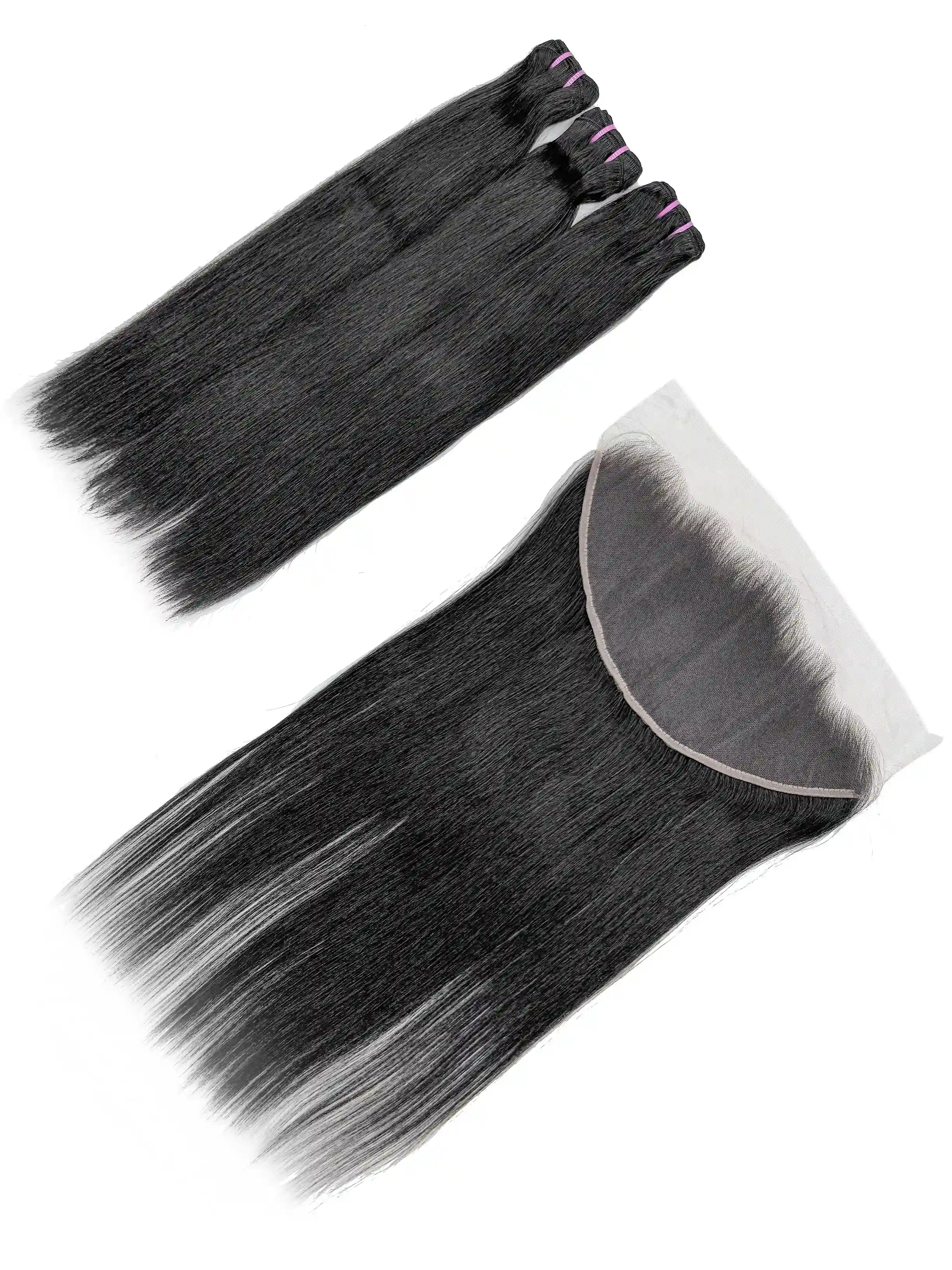 Straight 3PCS Bundles & 1PC 13x6 Lace Frontal | Transparent & HD Lace | 100% Human Hair | Top Virgin Hair
