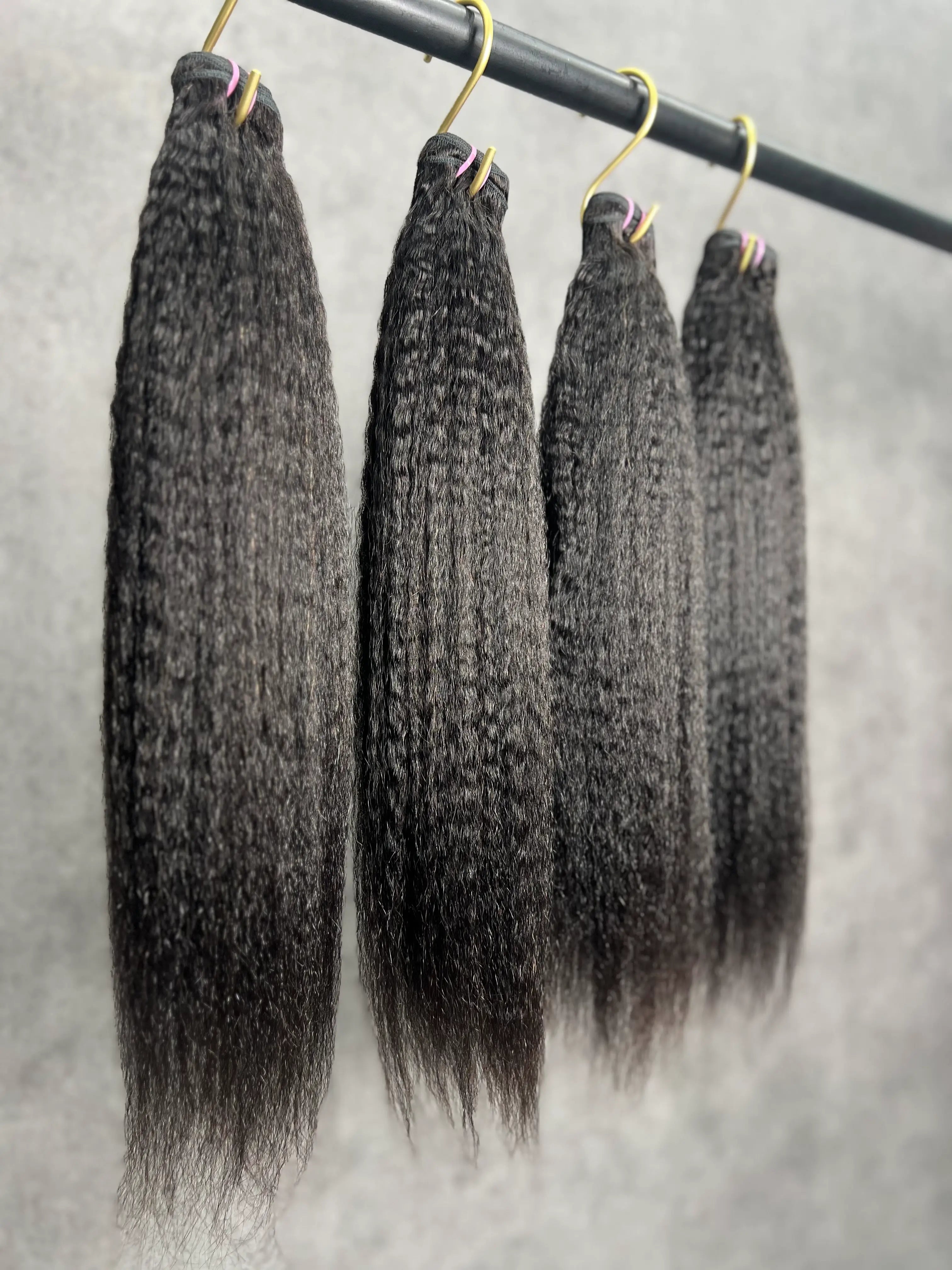 4PCS Kinky Straight Top Vrigin Hair Bundles | 12–30 Inch | Boruihair | 100% Human Hair