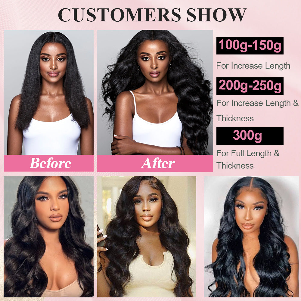 #1B Body Wave Tape in Hair  Extensions 20pcs 50g/pack Seamless Skin Weft Hair | 100% Human Hair | BORUIHAIR