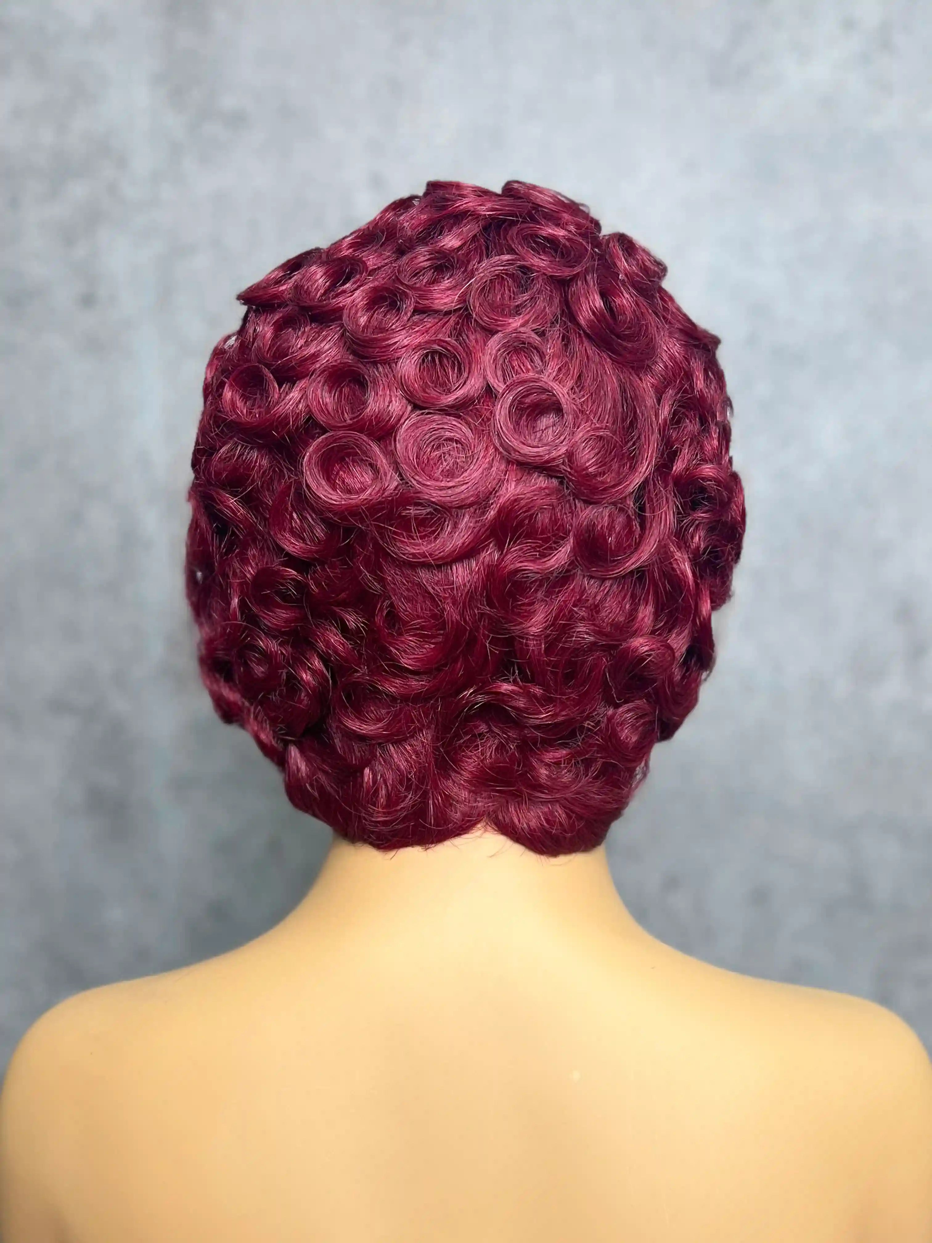 Short Layered Pixie Cut Curly Wigs Transparent 13*4 Full Frontal Lace Color Wig | 100% Human Hair | Boruihair