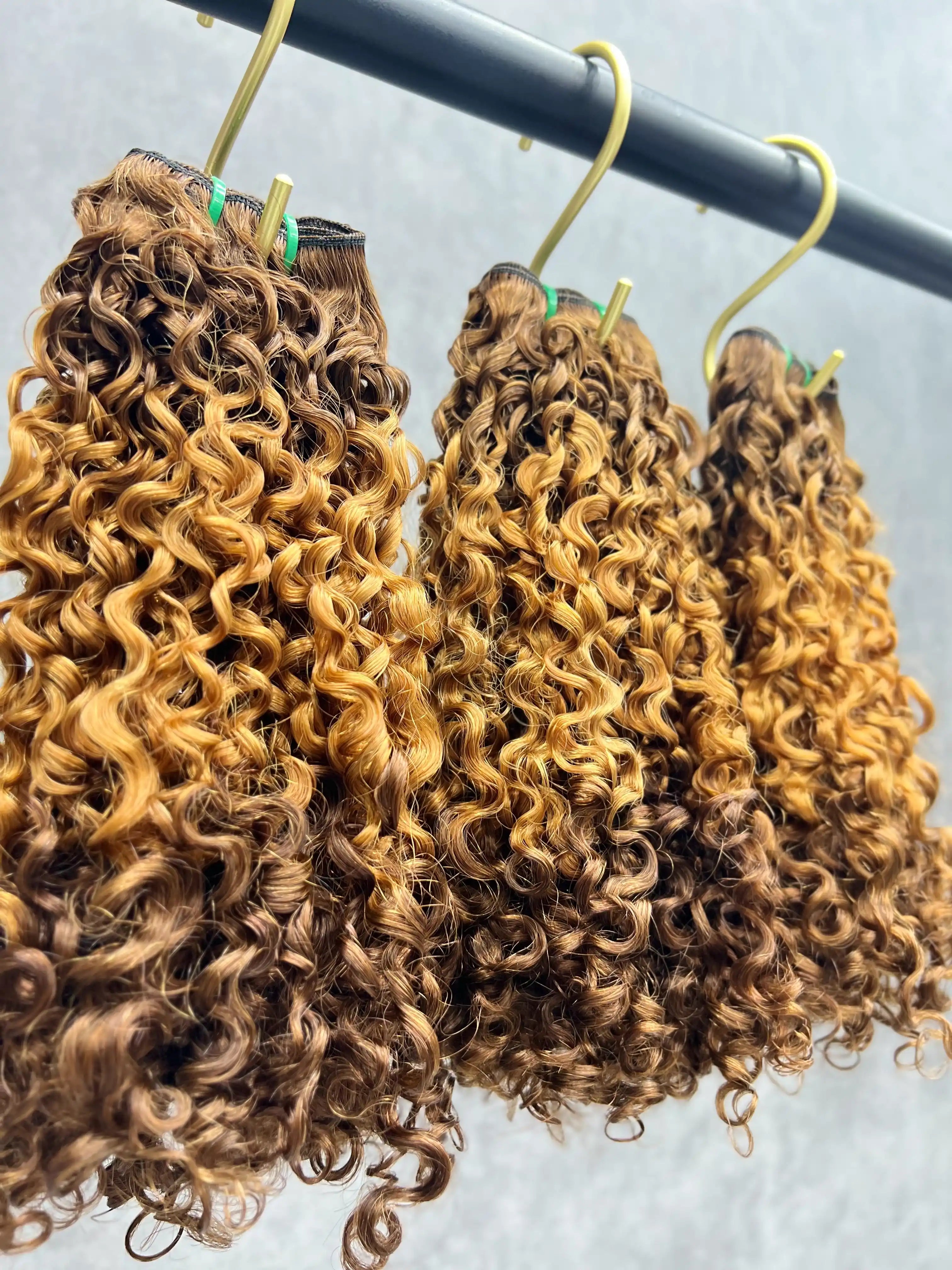 3PCS Super Double Drawn Color T4/27 Pixie Curly Hair Bundles | 12–30 Inch |  Boruihair | 100% Human Hair
