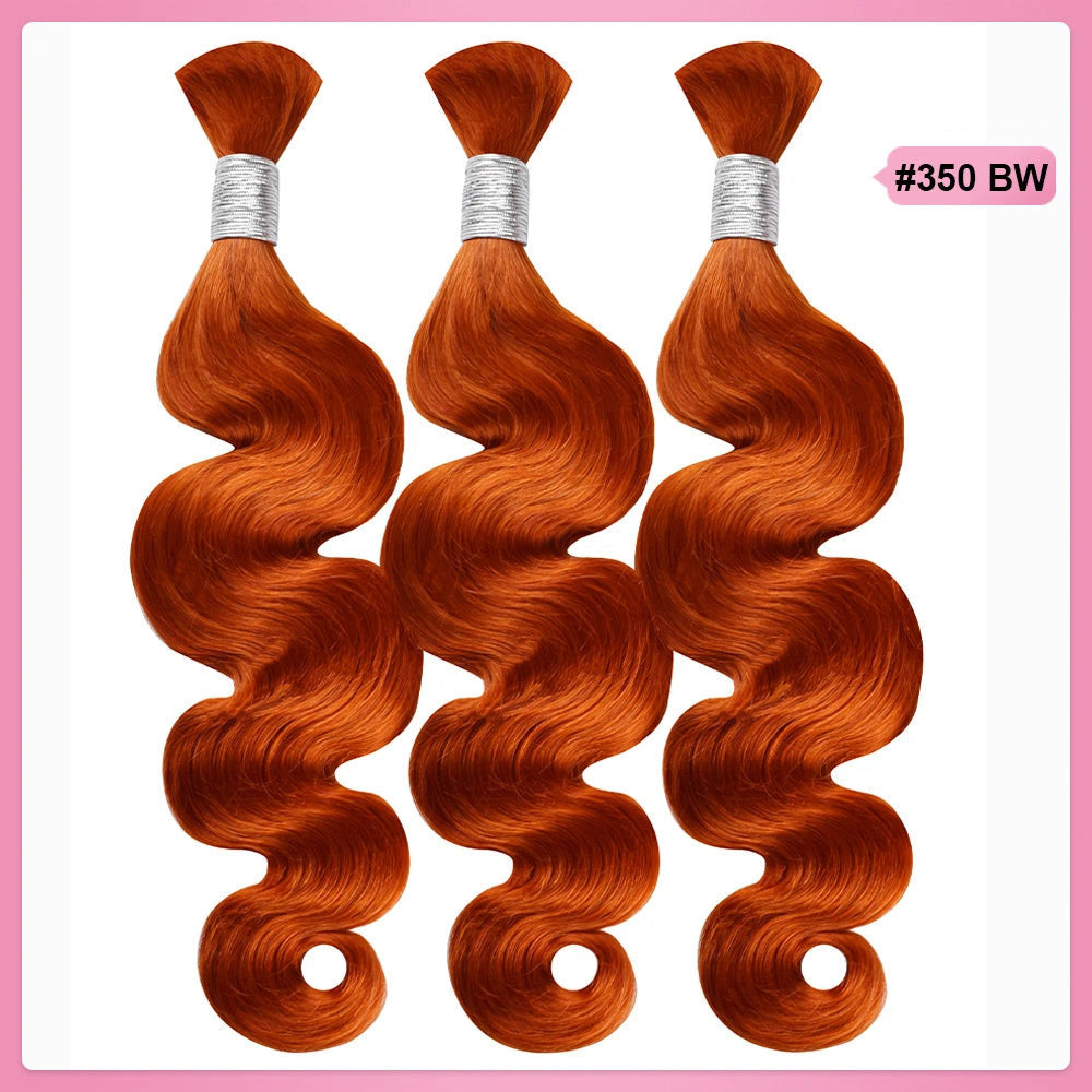 #350 Body Wave Hair Bulk | For Braiding | 100% Human Hair | BORUIHAIR