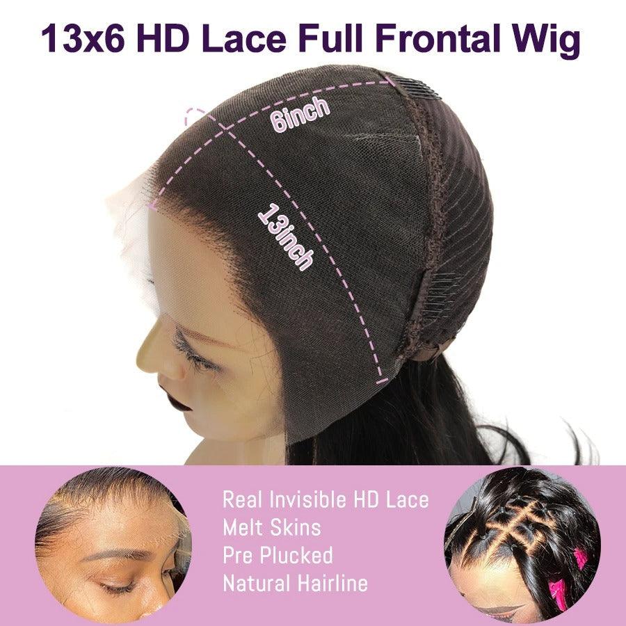 13x6 Natural Wave Glueless Lace Wig | HD Lace & Transparent Lace | 200% & 250% Density | Boruihair 100% Human Hair
