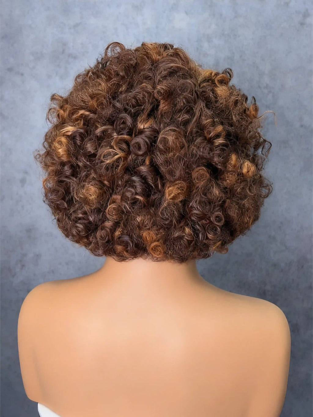 SDD 4/27# Rose Curly Drawstring Color Wigs Easy To Wear & Go 3/4 Flip Over Half Wig Glueless 100% Human Hair