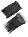 Straight 4PCS Bundles & 1PC 13x6 Lace Frontal | Transparent & HD Lace | 100% Human Hair | Top Virgin Hair