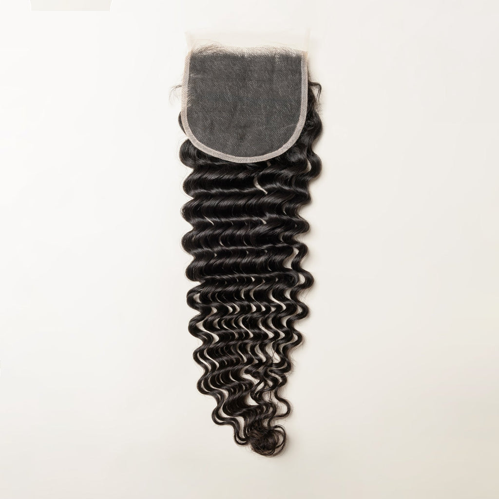 Deep Wave Lace 4x4 & 5x5 Closures | 12–22"| 100% Human Hair | Transparent & HD Lace | Boruihair