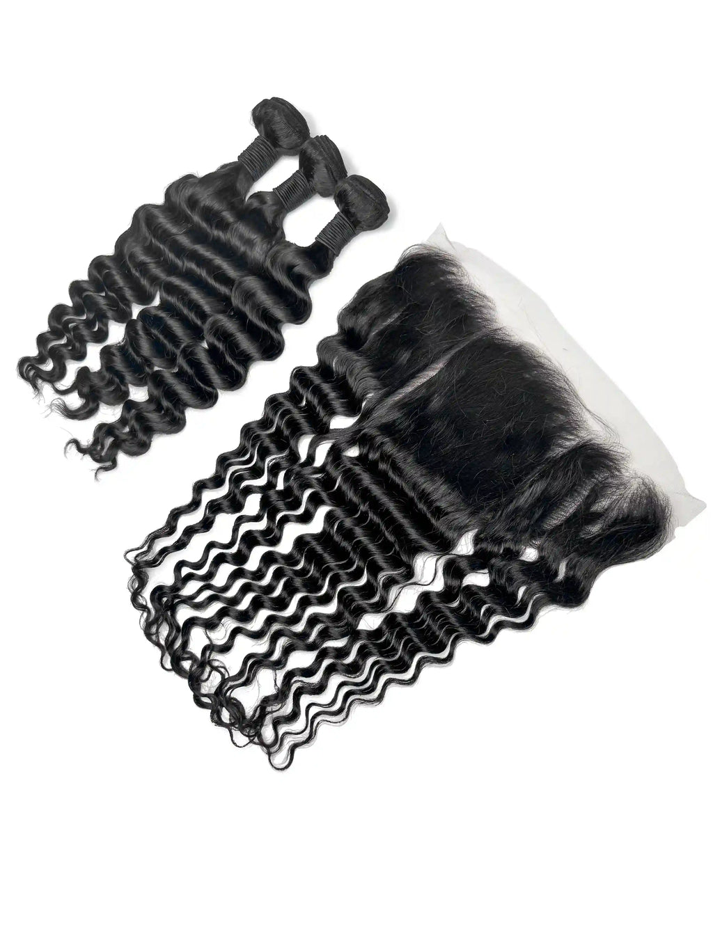 Natural Wave 3PCS Bundles & 1PC 13x6 Lace Frontal | Transparent & HD Lace | 100% Human Hair | Top Virgin Hair