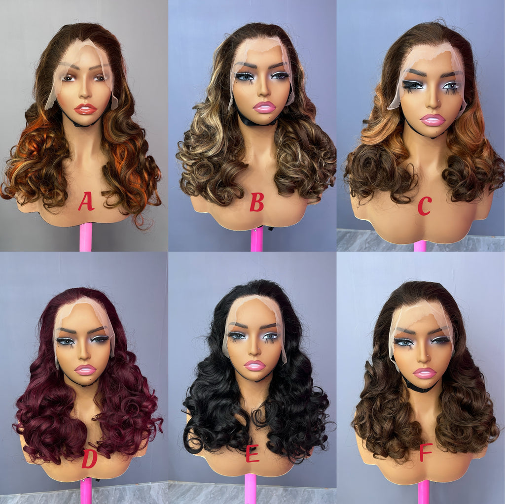 Color Lace Wig 13X4 Transparent Lace Bouncy Curly Lace Frontal Wig