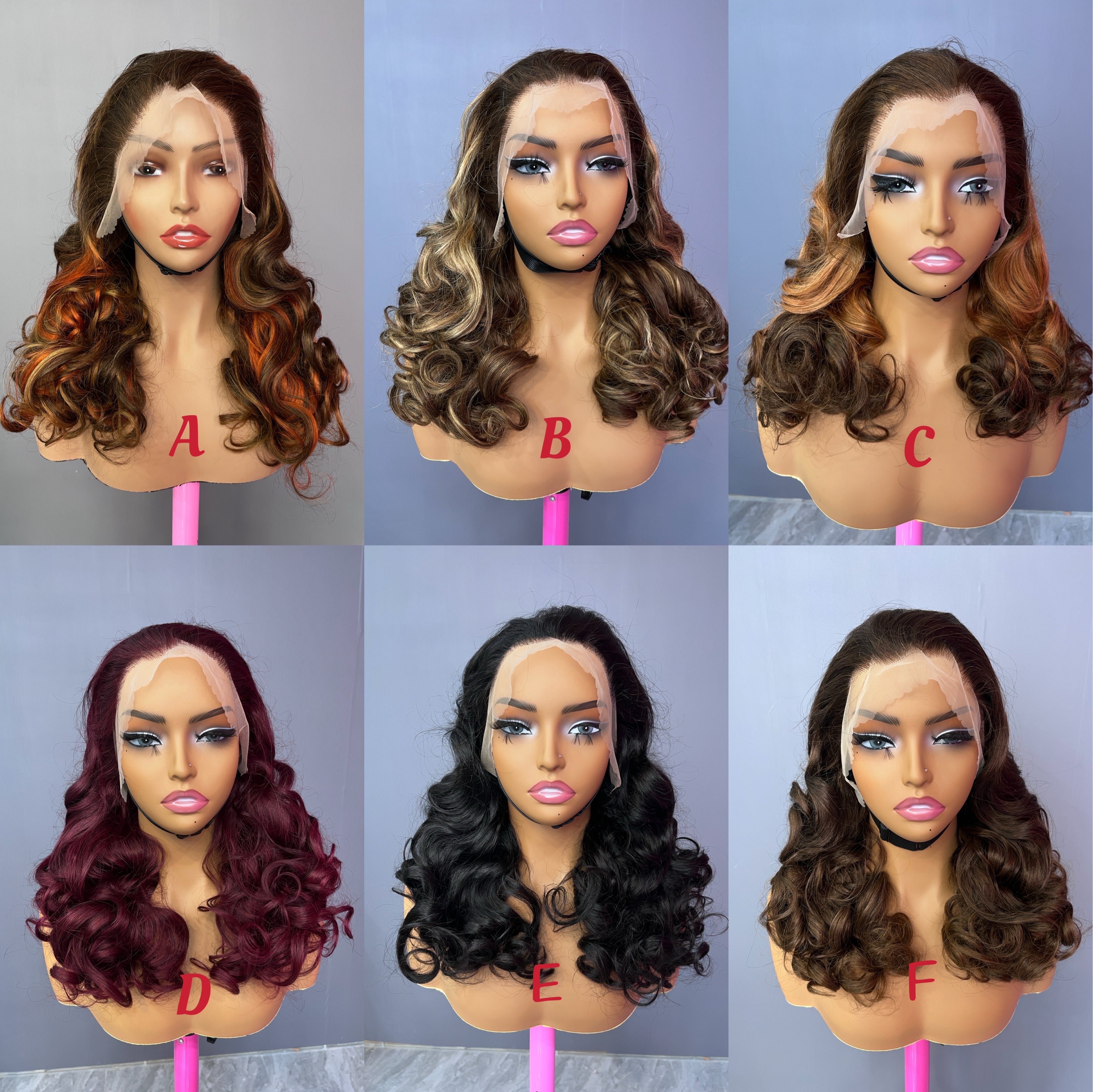 Color Lace Wig 13X4 Transparent Lace Bouncy Curly Lace Frontal Wig