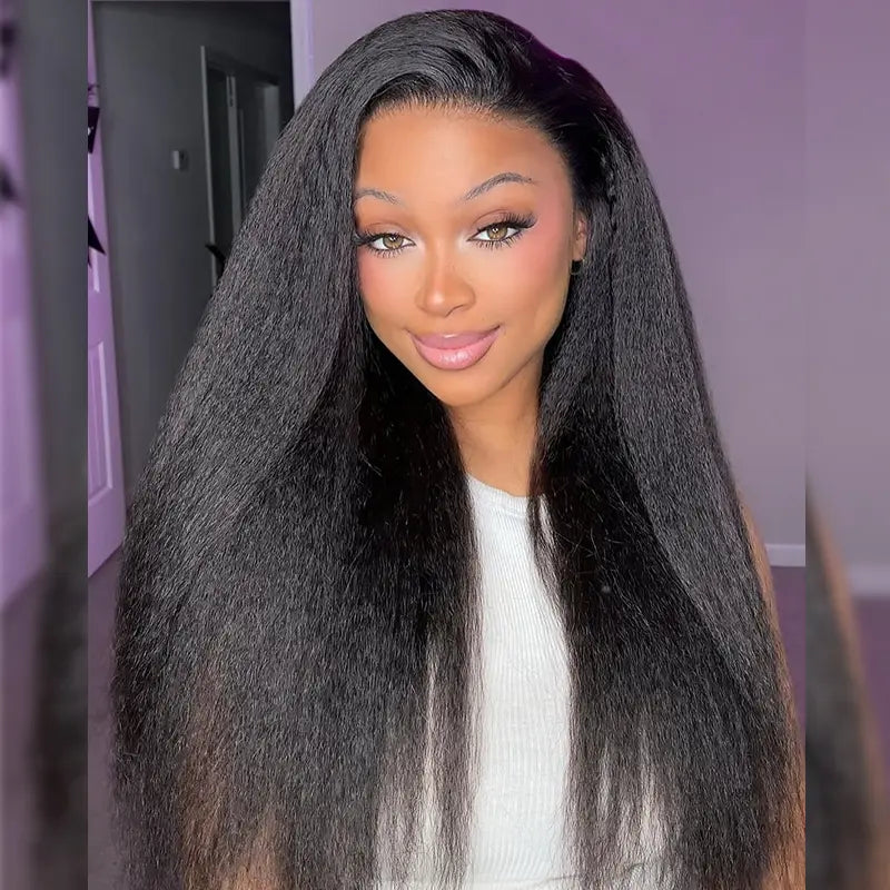 13x6 Kinky Straight Glueless Lace Wig | HD Lace & Transparent Lace 3D Dome Cap | 200% & 250% Density | Boruihair 100% Human Hair