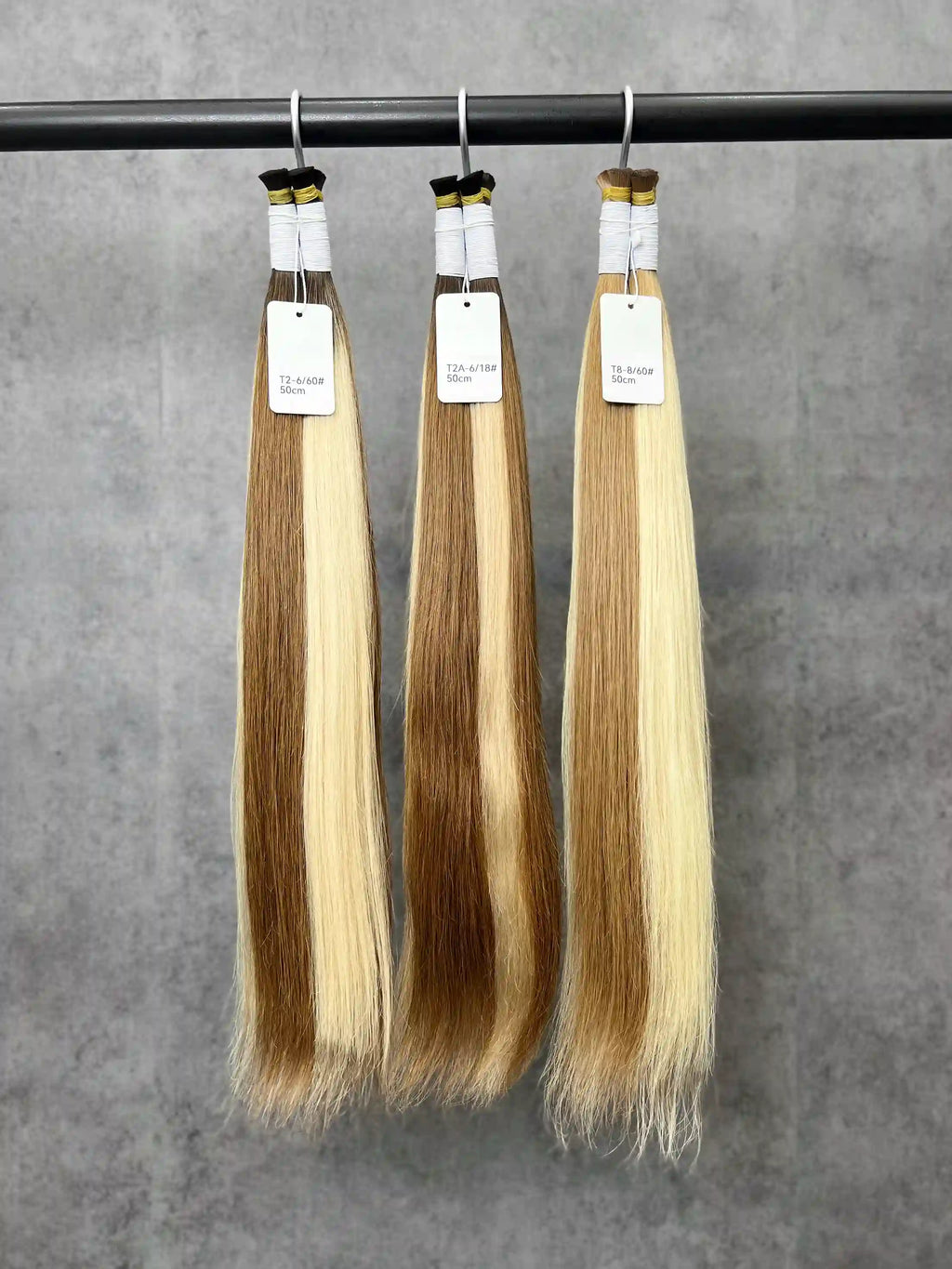 20-26 Inch T-Shaped Straight Hair With Four Strands With Double Gradient color Ends Human Hair Extensions And Braids | No Weft | 100% Human Hair