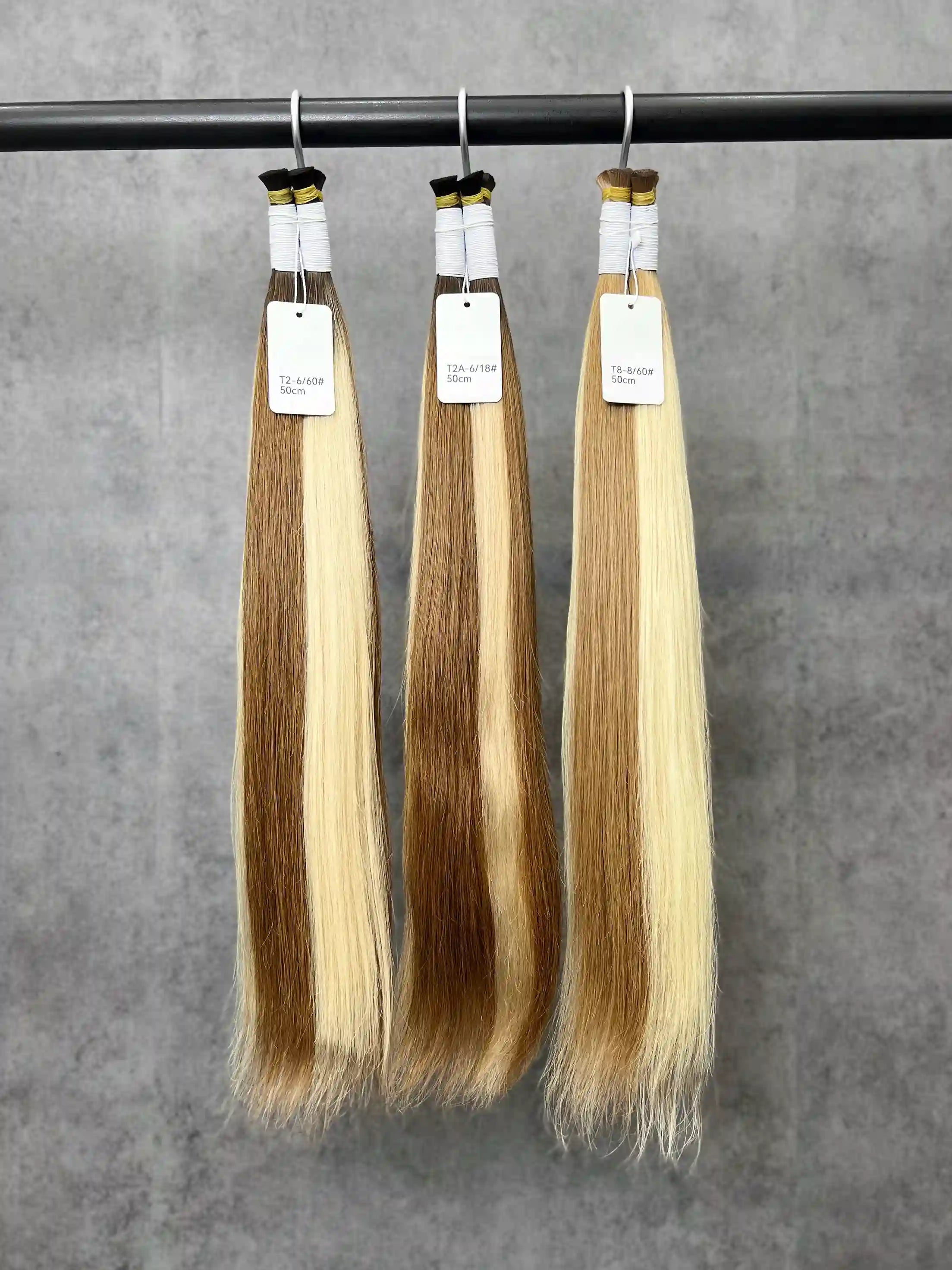 20-26 Inch T-Shaped Straight Hair With Four Strands With Double Gradient color Ends Human Hair Extensions And Braids | No Weft | 100% Human Hair