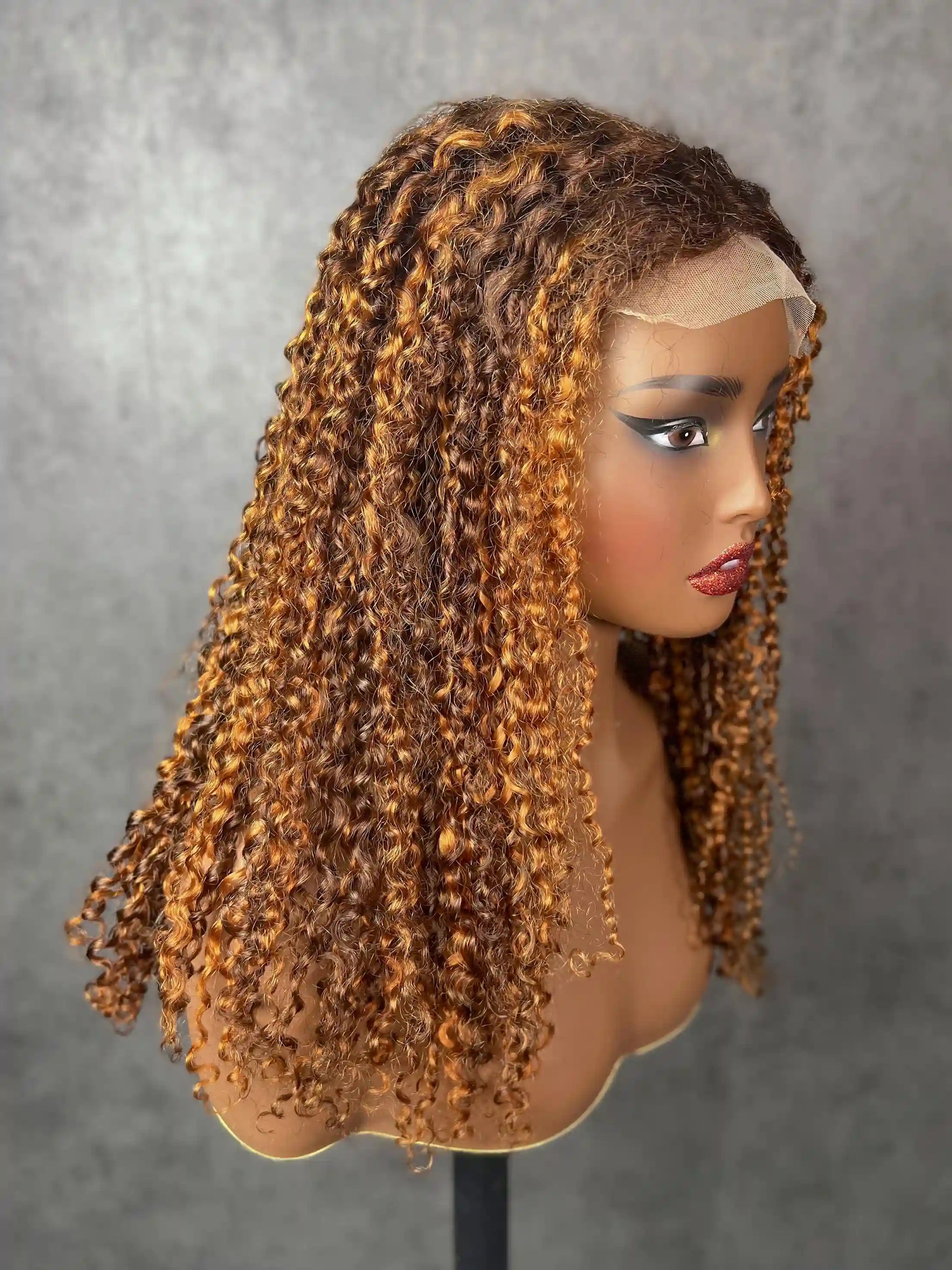 Pixie Curly SDD #P4/27 Colorful Closure Lace Wig BoruiHair| 5x5 Closure & 13x4 Frontal| 100% Human Hair