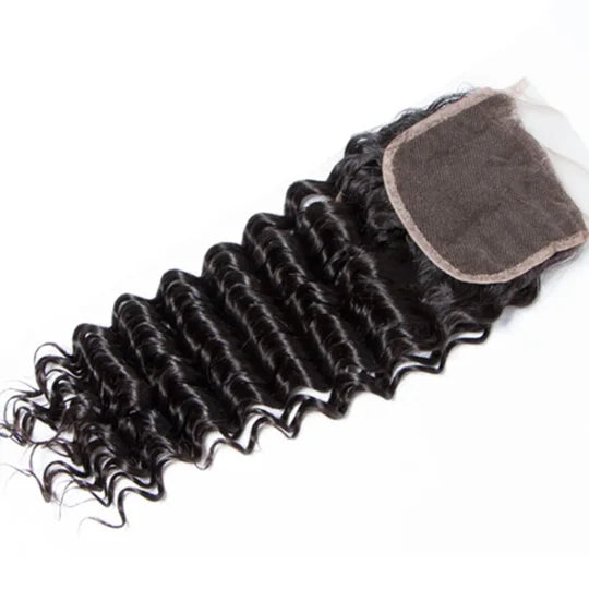 Deep Wave 3PCS Bundles & 1PC 6x6 Lace Closure | Transparent & HD Lace | 100% Human Hair | Top Virgin Hair