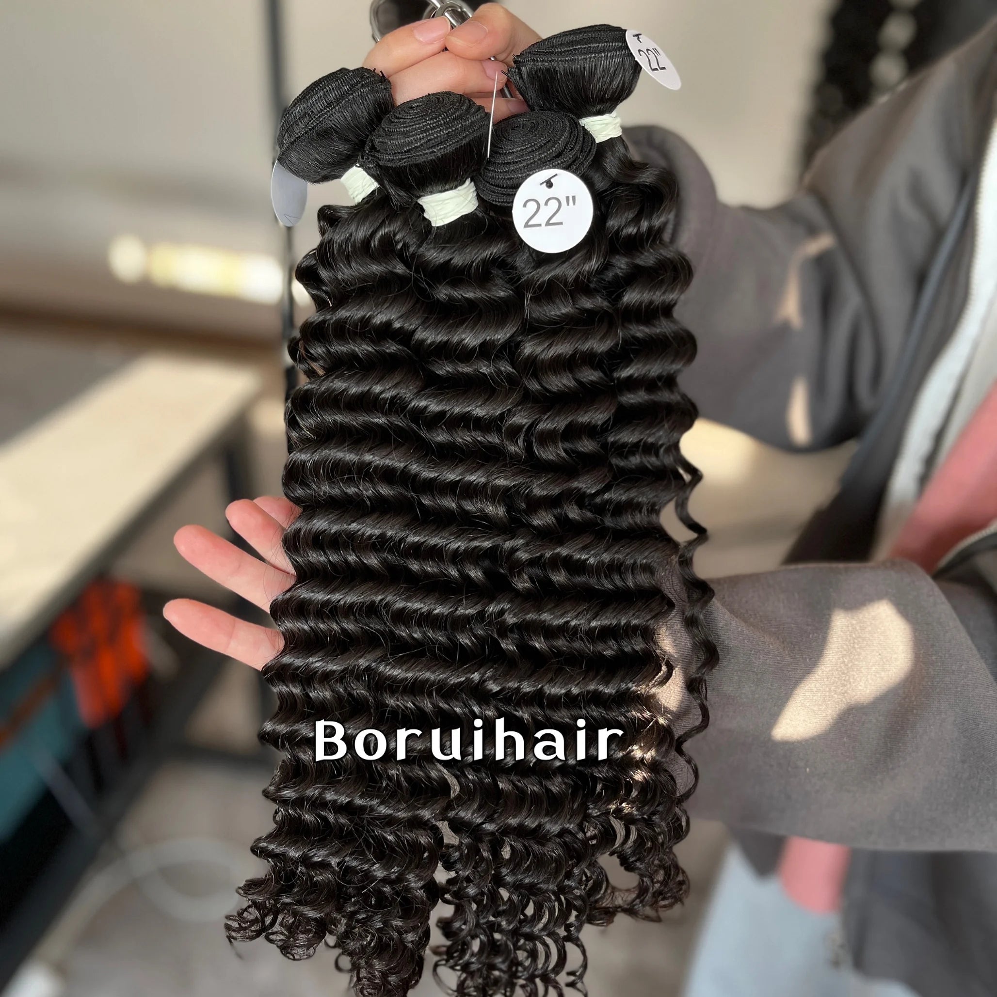 Deep Wave 4PCS Bundles & 1PC Closure or Frontal – 5x5, 13x4 & 13x6 | 100% Human Hair | HD Lace Wig | Boruihair