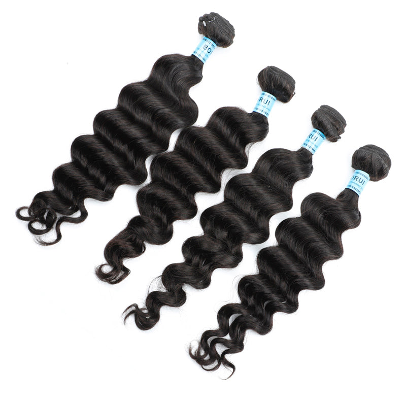 Natural Wave 4PCS Bundles & 1PC 13x6 Lace Frontal | Transparent & HD Lace | 100% Human Hair | Top Virgin Hair