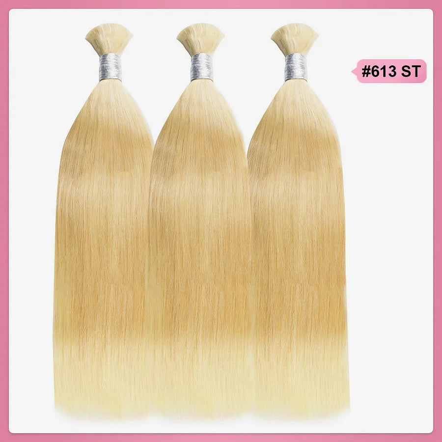 #613 Straight Hair Bulk | Customized Boho Braids | No Weft | 100% Human Hair | BORUIHAIR