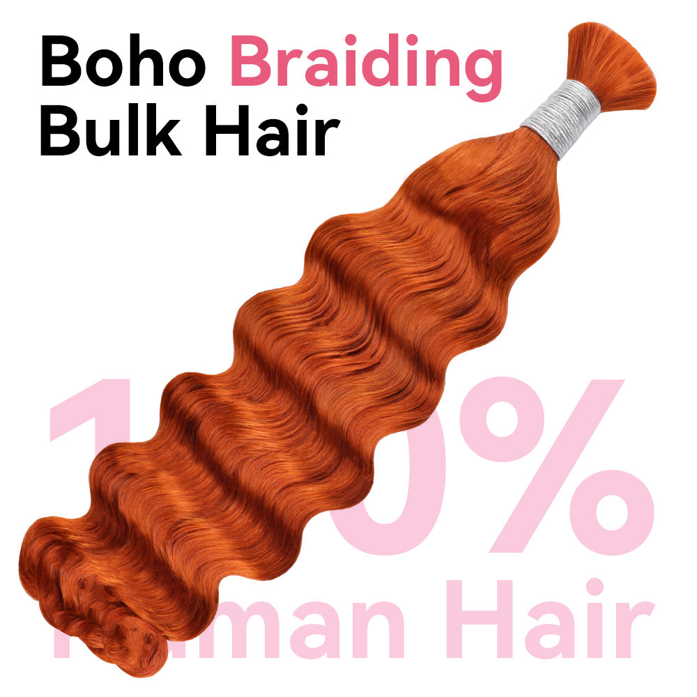 #350 Loose Deep Wave Hair Bulk | Boho Braids | 100% Human Hair | BORUIHAIR