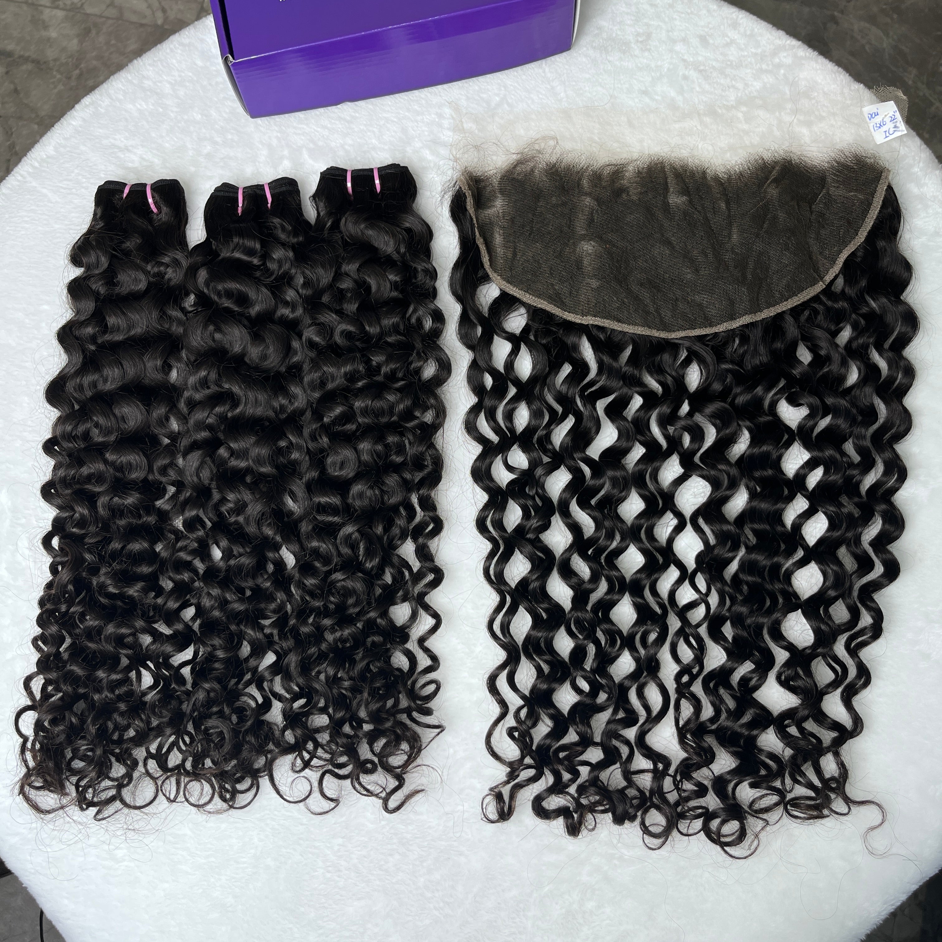 Water Wave 3PCS Bundles & 1PC Closure or Frontal – 5x5, 13x4 & 13x6 | 100% Human Hair | Transparent Lace Wig | Boruihair