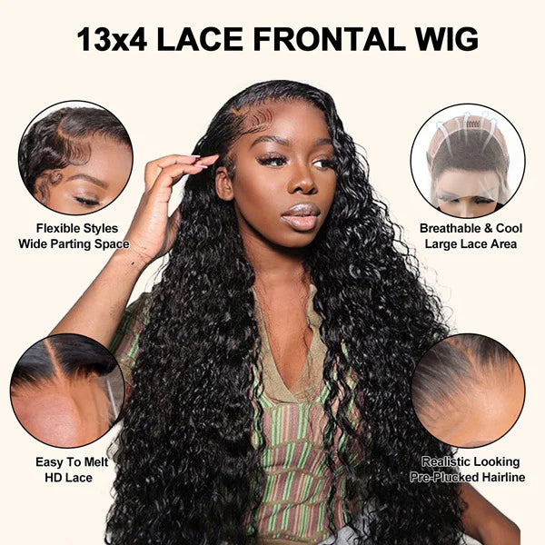 13x4 Burmese Curly Glueless Lace Wig | HD Lace & Transparent Lace | 200% & 250% Density | Boruihair 100% Human Hair