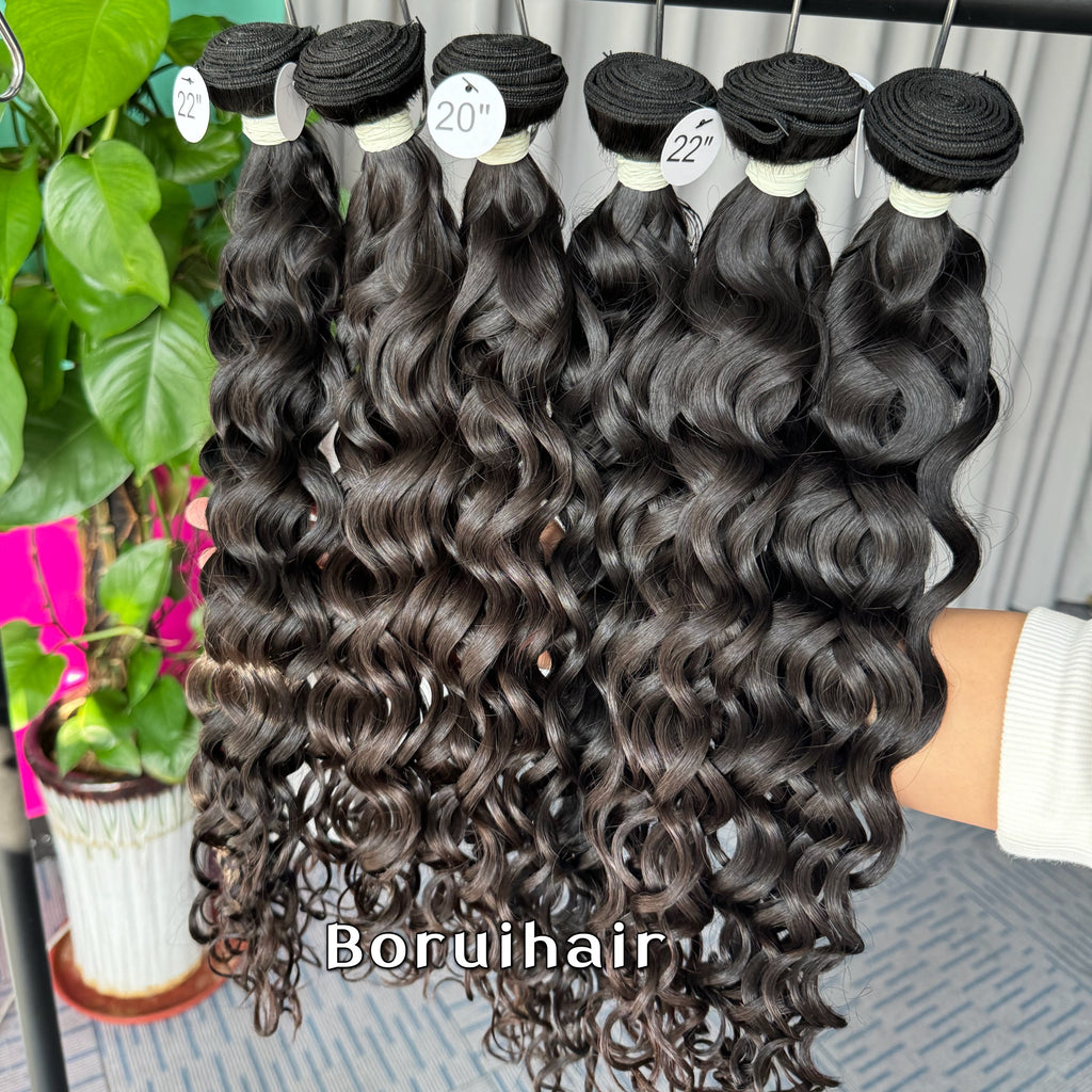 4PCS Water Wave Top Raw Hair Bundles 100% human hair