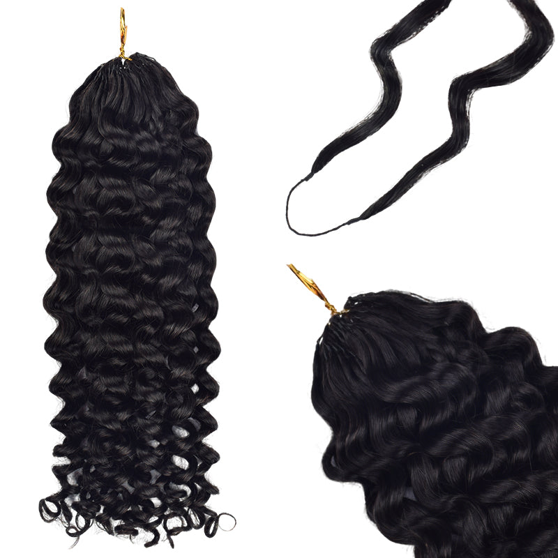 Deep Curly Crochet Human Hair Pre Loop Extensions BORUIHAIR