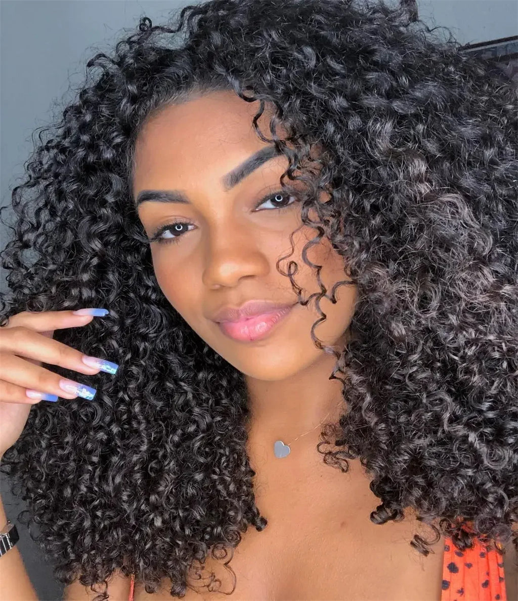 250% Density Boruihair SDD Pixie Curly Glueless Pre‐Plucked Human Hair Wigs| V‐Part & U‐Part Options | 100% Human Hair