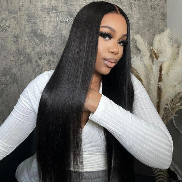 250% Density Boruihair Straight Glueless Pre‐Plucked Human Hair Wigs| V‐Part & U‐Part Options | 100% Human Hair