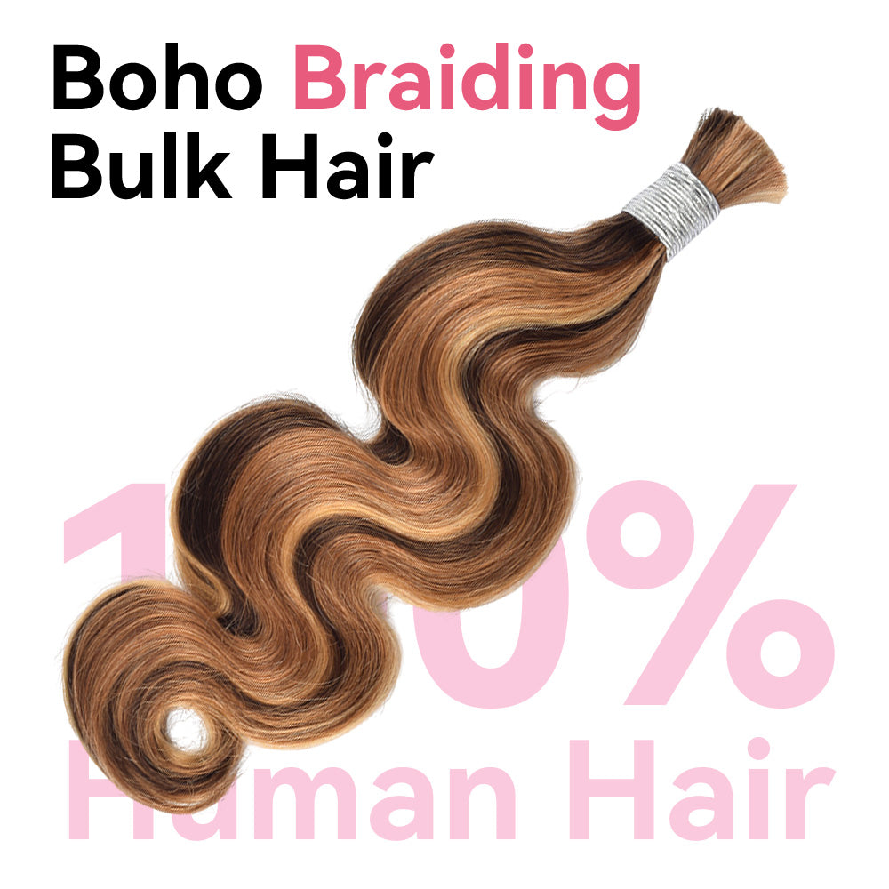 #4/27/30 Braid Body Wave Hair Bulk | 100% Human Hair | BORUIHAIR