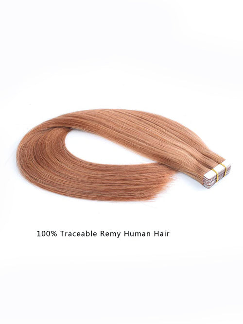 #30 Straight Tape in Hair  Extensions 20pcs 50g/pack Seamless Skin Weft Hair | 100% Human Hair | BORUIHAIR