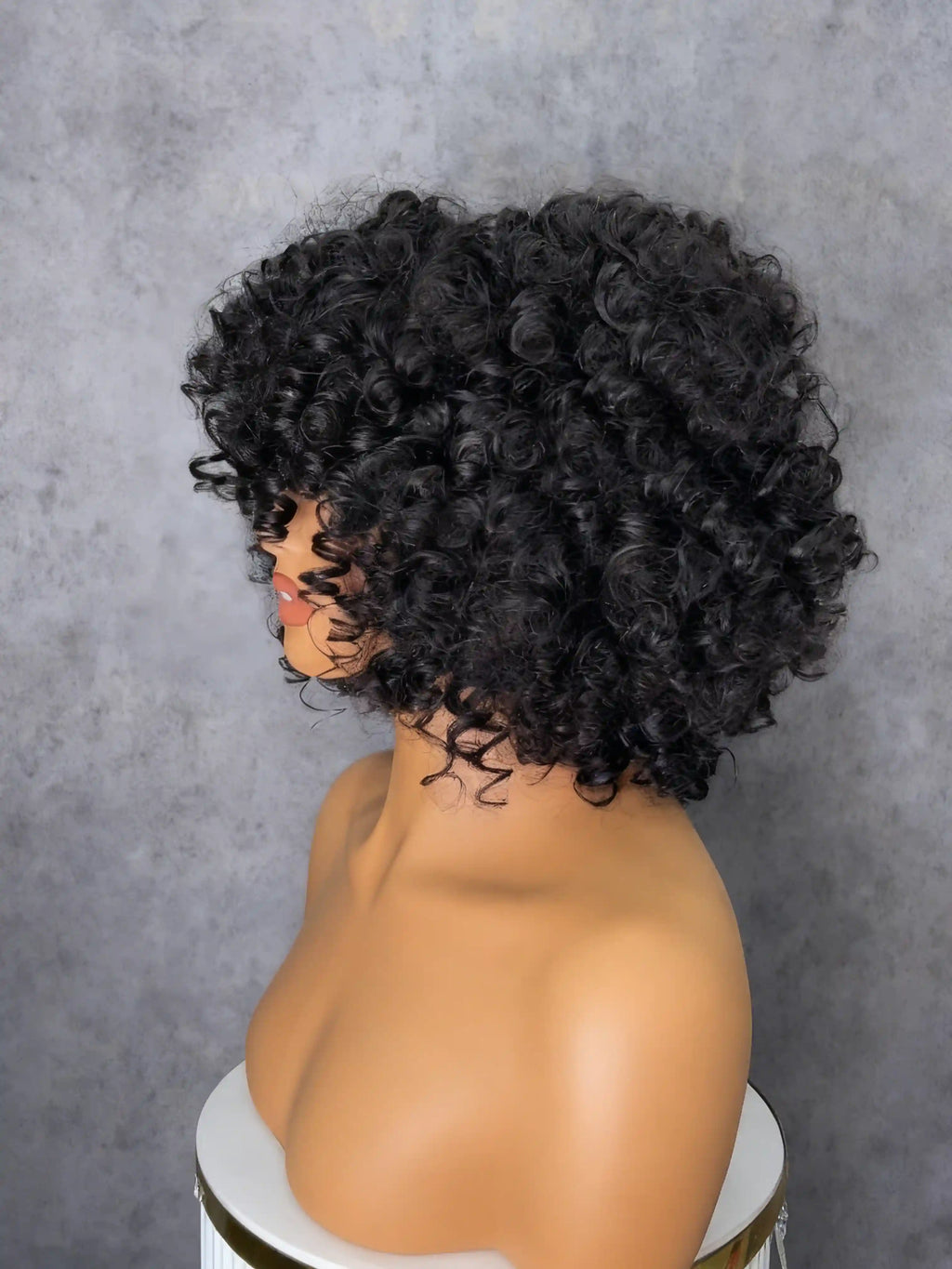 SDD Rose Curly Drawstring Wigs Easy To Wear & Go 3/4 Flip Over Half Wig Glueless 100% Human Hair
