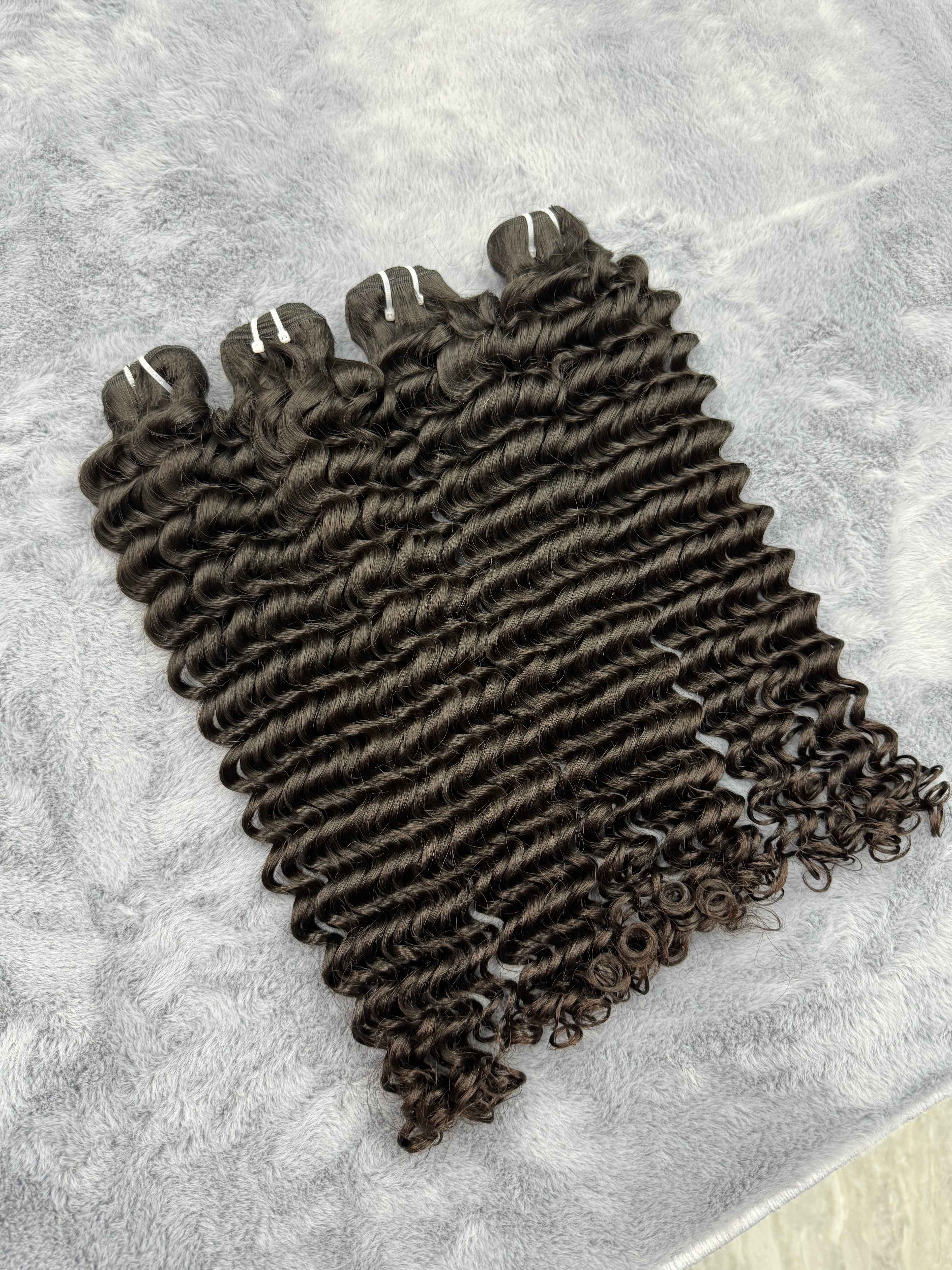 Deep Wave 4PCS Bundles & 1PC Closure or Frontal – 5x5, 13x4 & 13x6 | 100% Human Hair | Transparent Lace Wig | Boruihair