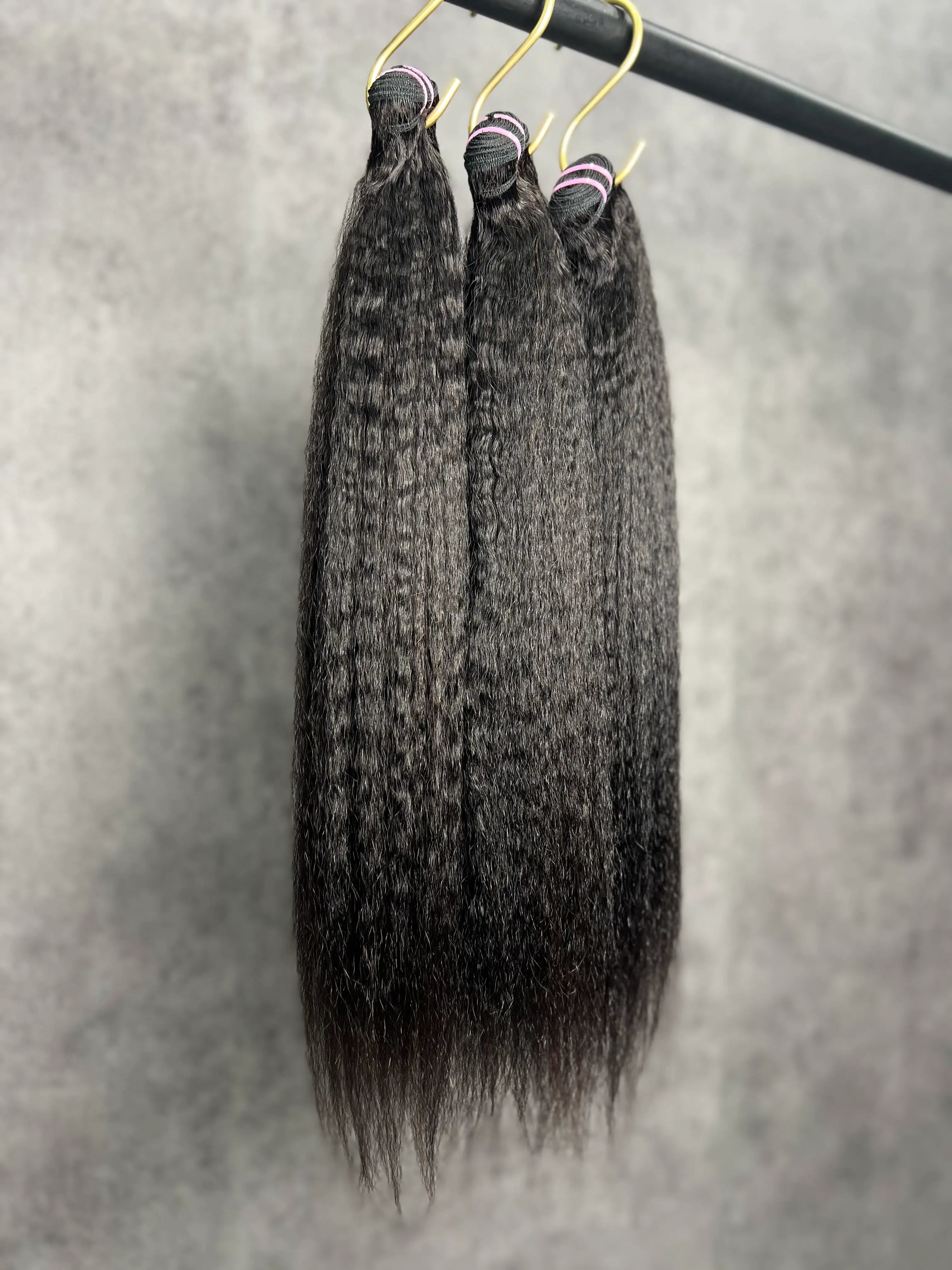 3PCS Kinky Straight Top Virgin Hair Bundles | 12–30 Inch |  Boruihair |  100% Human Hair