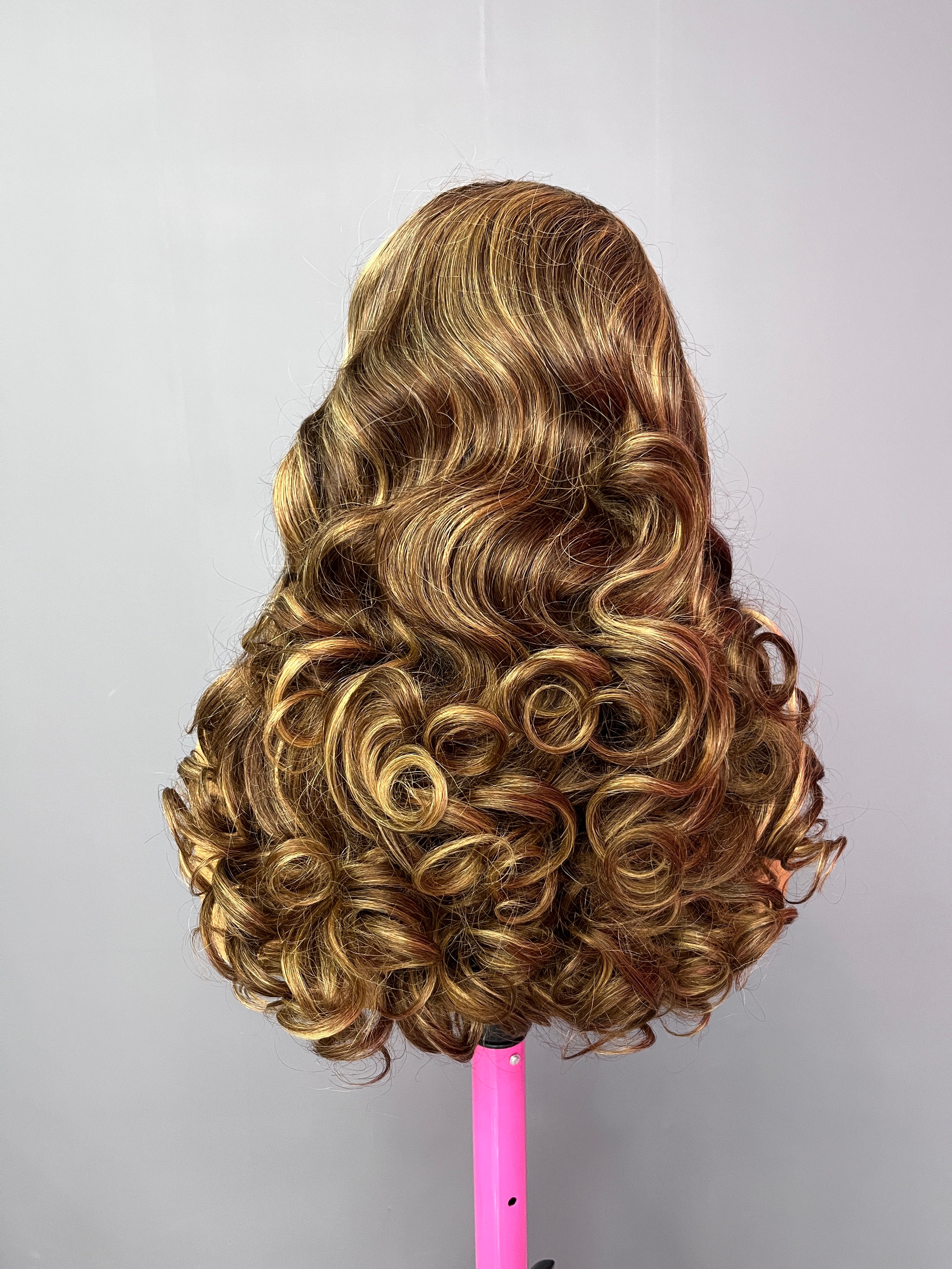 Color Lace Wig 13X4 Transparent Lace Bouncy Curly Lace Frontal Wig