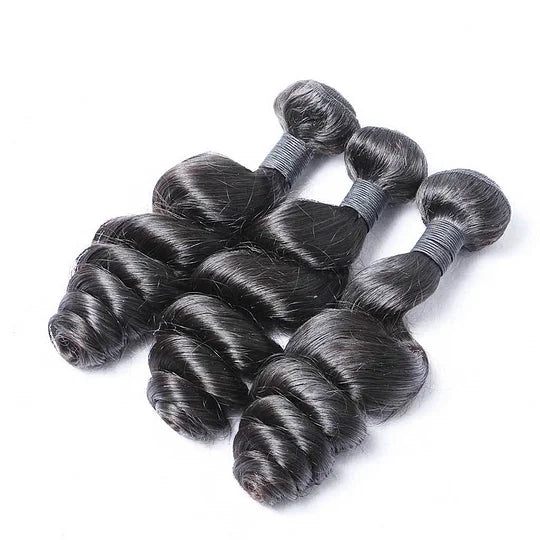 Loose Wave 3PCS Bundles & 1PC Closure or Frontal – 5x5, 13x4 & 13x6 | 100% Human Hair | Transparent Lace Wig | Boruihair