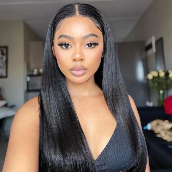 250% Density Boruihair Straight Glueless Pre‐Plucked Human Hair Wigs| V‐Part & U‐Part Options | 100% Human Hair